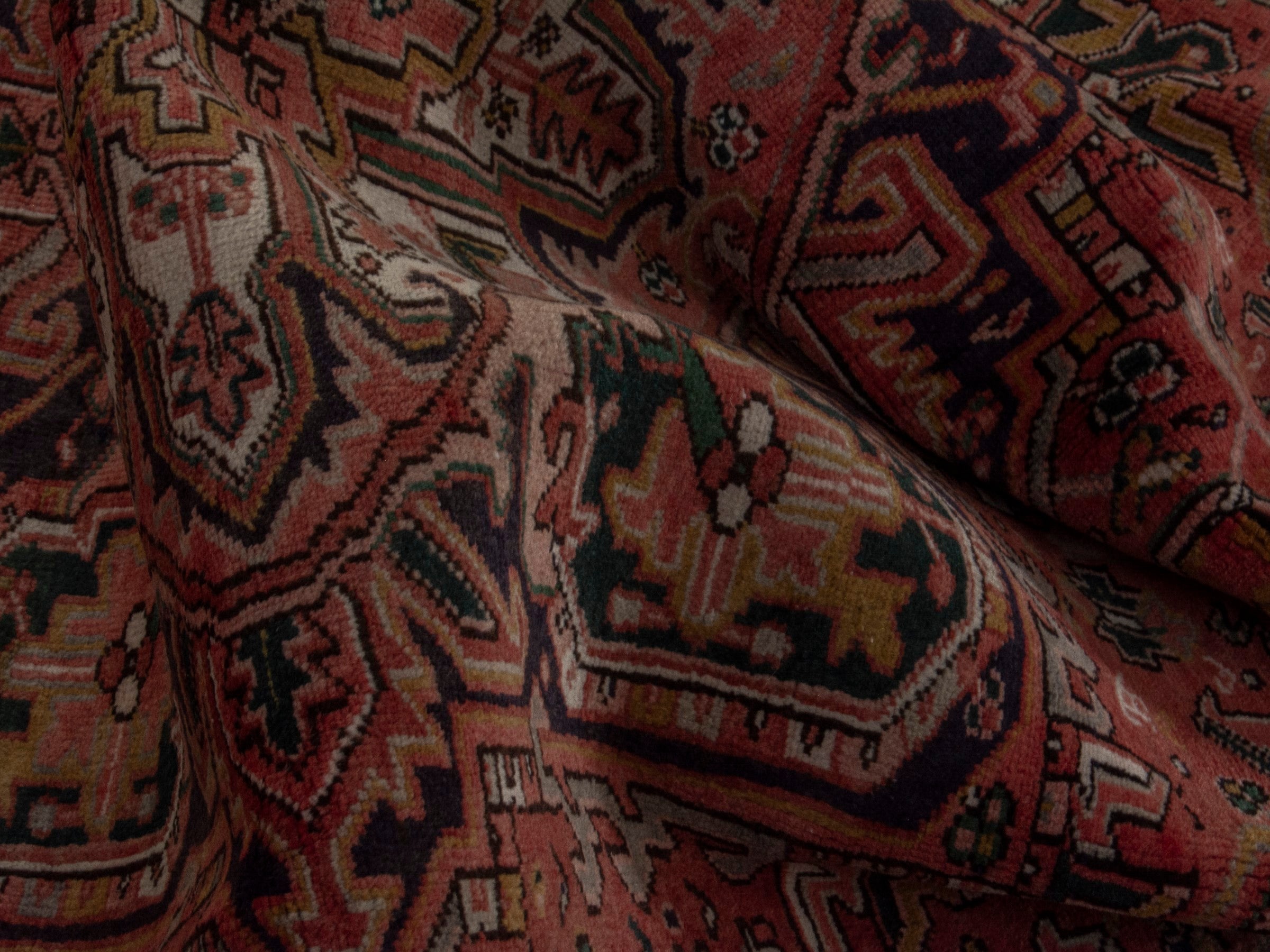 Persian Gorevan area rug in rust and burgundy, view 21 of 22