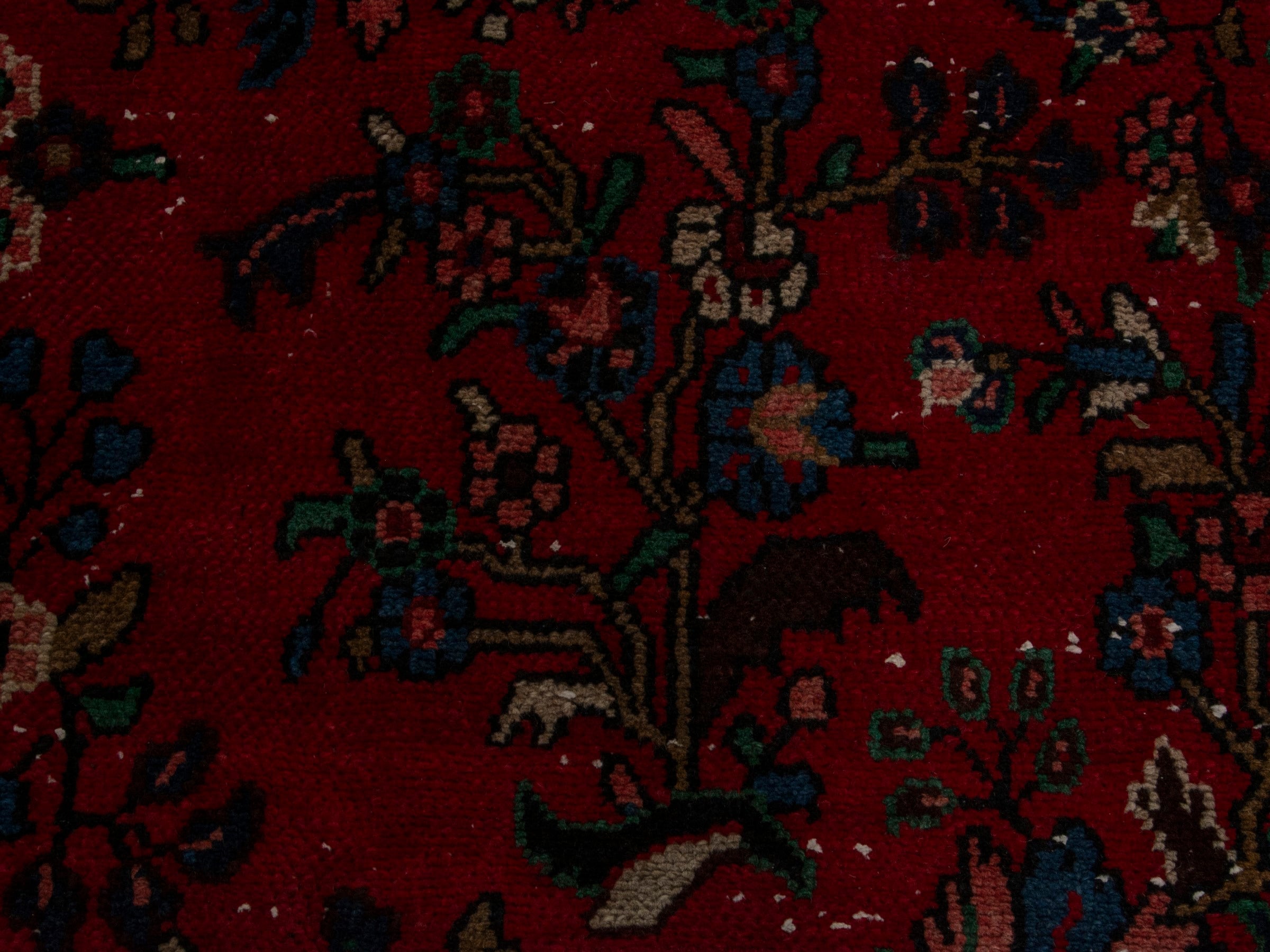 Persian Hamedan oversized rug in deep red and ivory, view 12 of 19
