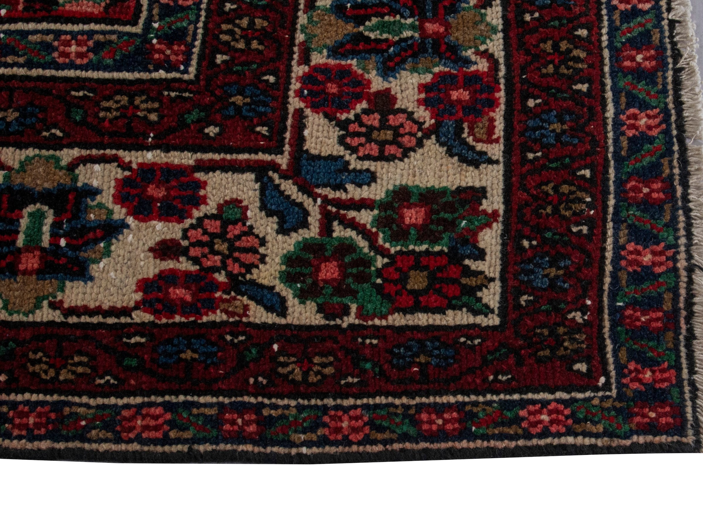 Persian Hamedan oversized rug in deep red and ivory, view 5 of 19