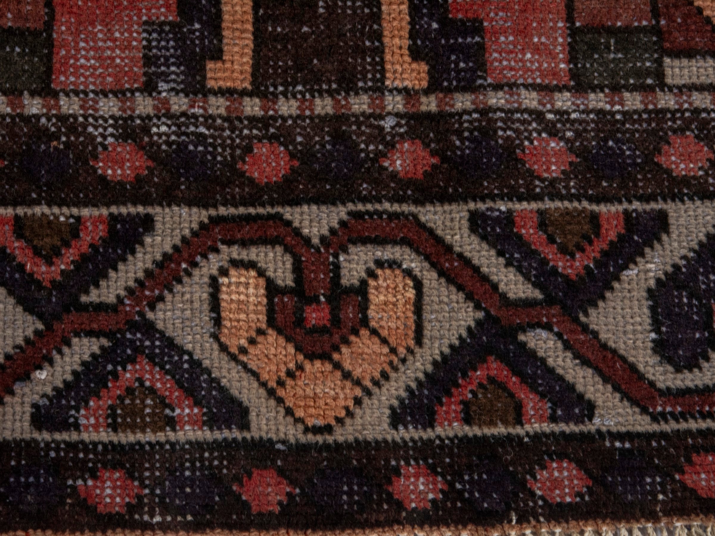 Persian Bakhtiari area rug in burgundy and cream, view 11 of 19