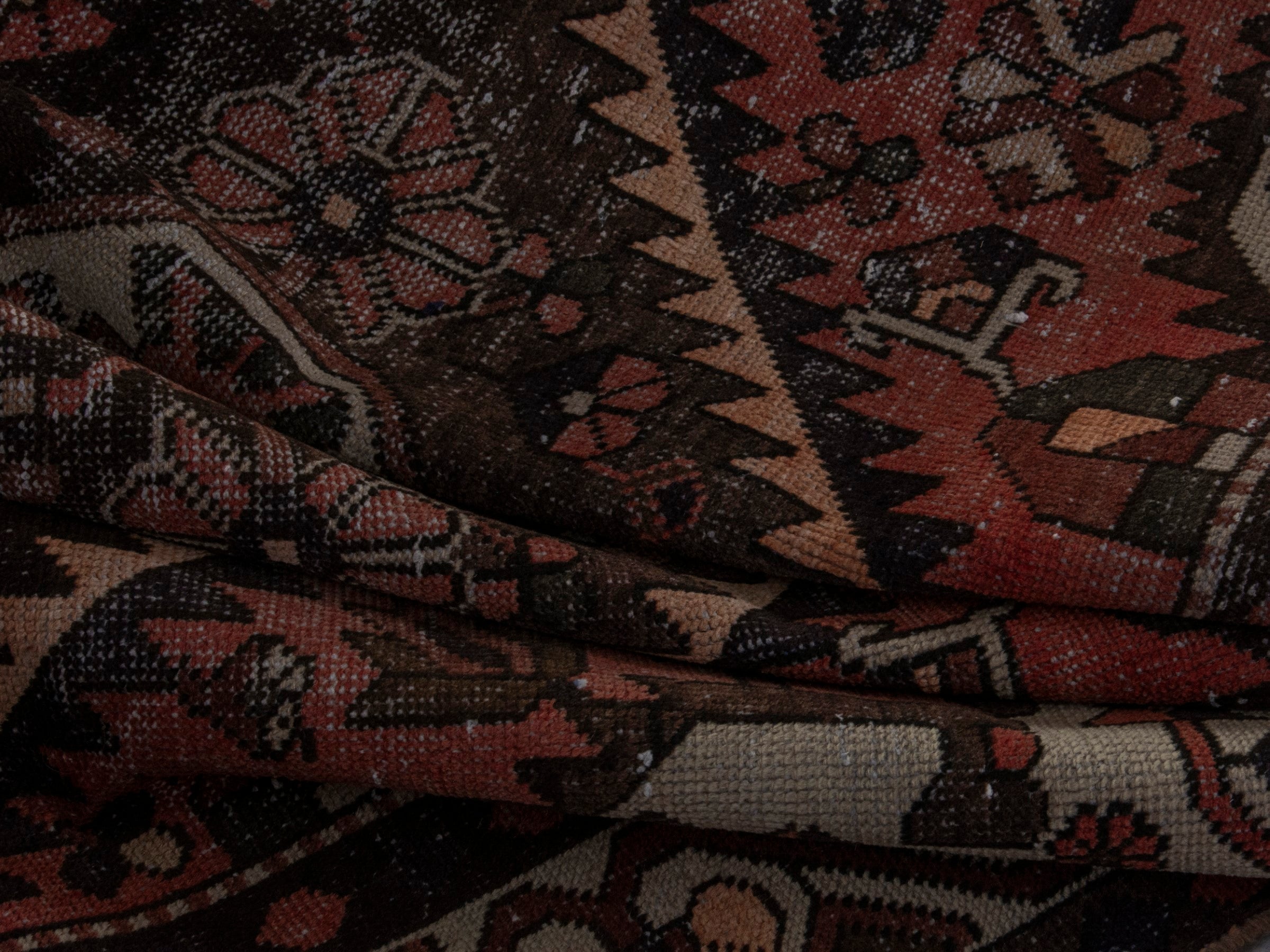 Persian Bakhtiari area rug in burgundy and cream, view 16 of 19