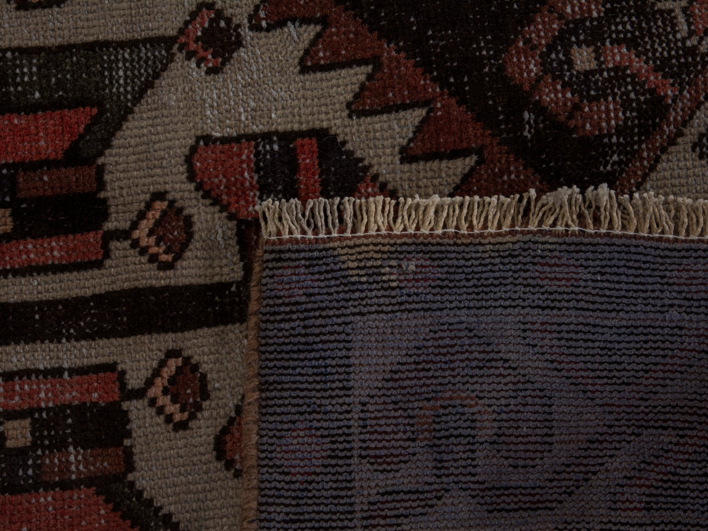 Persian Bakhtiari area rug in burgundy and cream, view 19 of 19