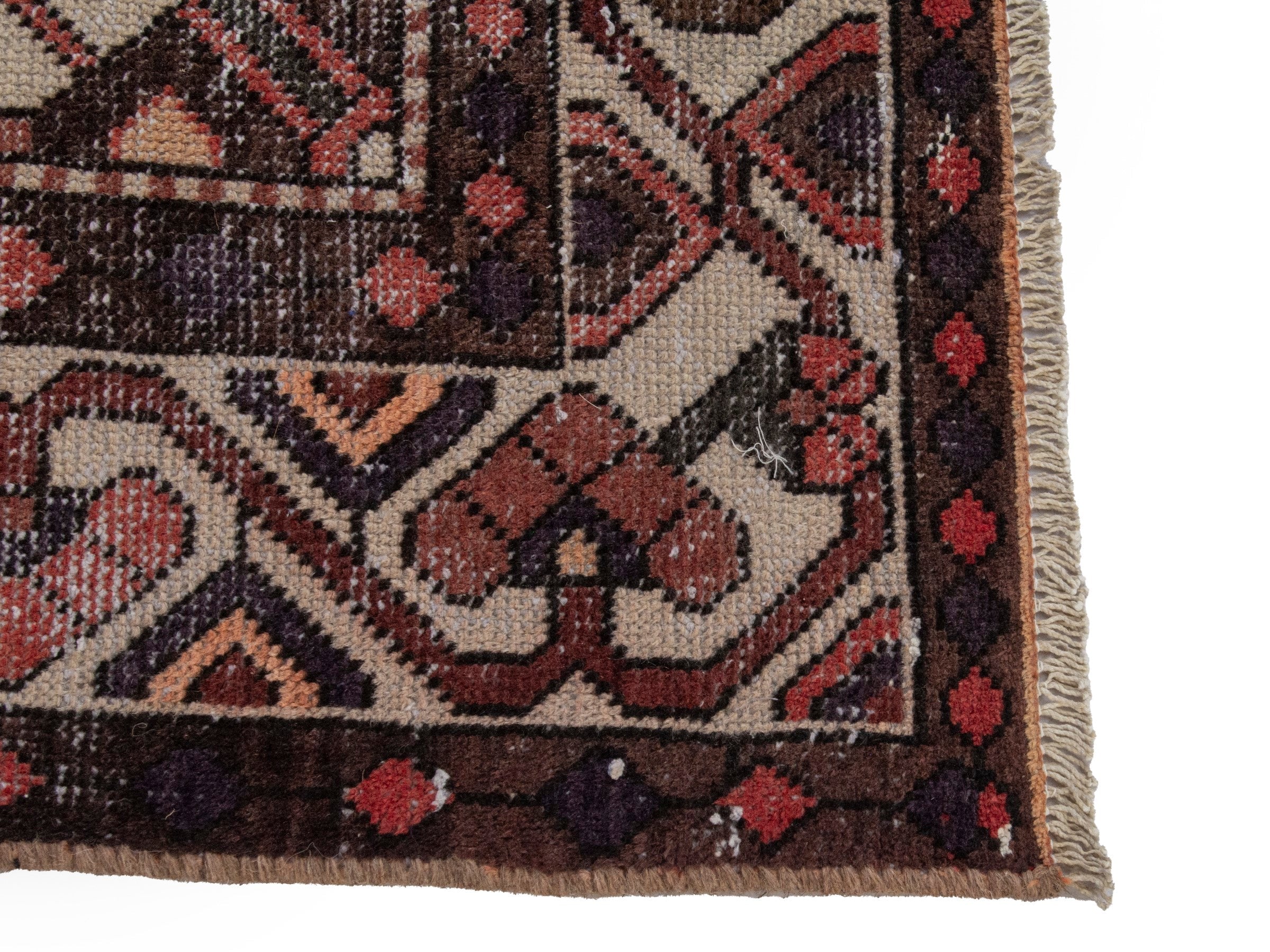 Persian Bakhtiari area rug in burgundy and cream, view 5 of 19
