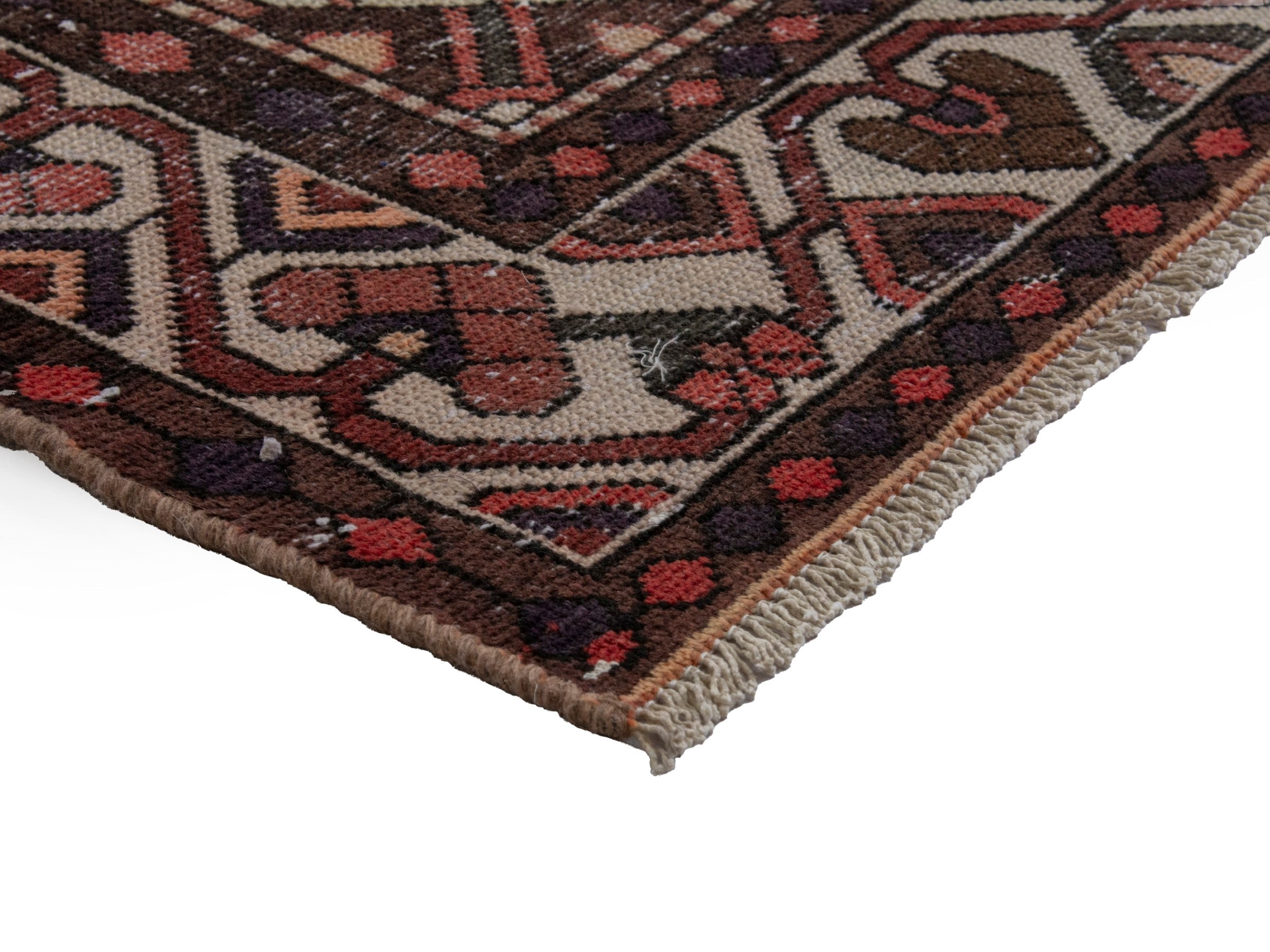 Persian Bakhtiari area rug in burgundy and cream, view 6 of 19