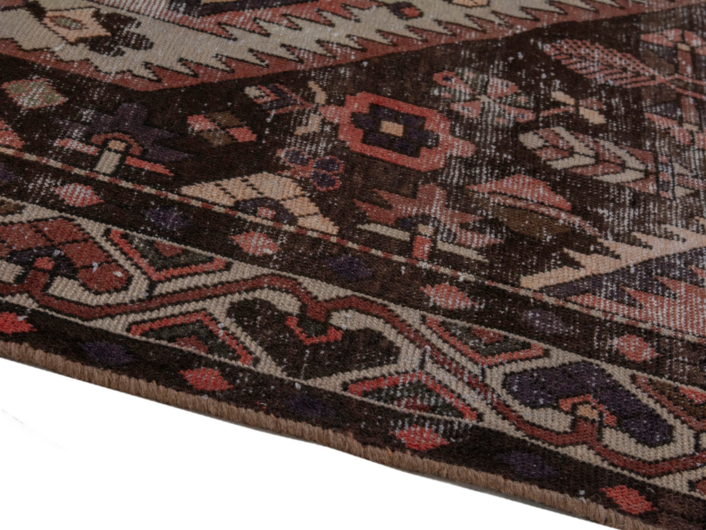 Persian Bakhtiari area rug in burgundy and cream, view 8 of 19