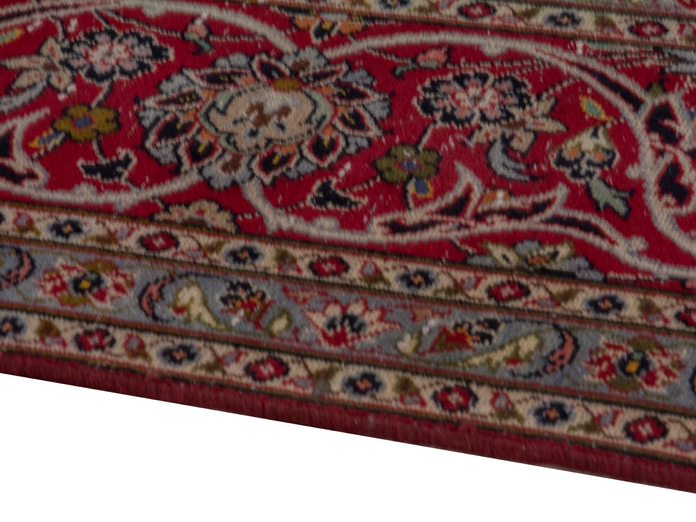Persian Kashan oversized rug in charcoal and burgundy, view 8 of 19