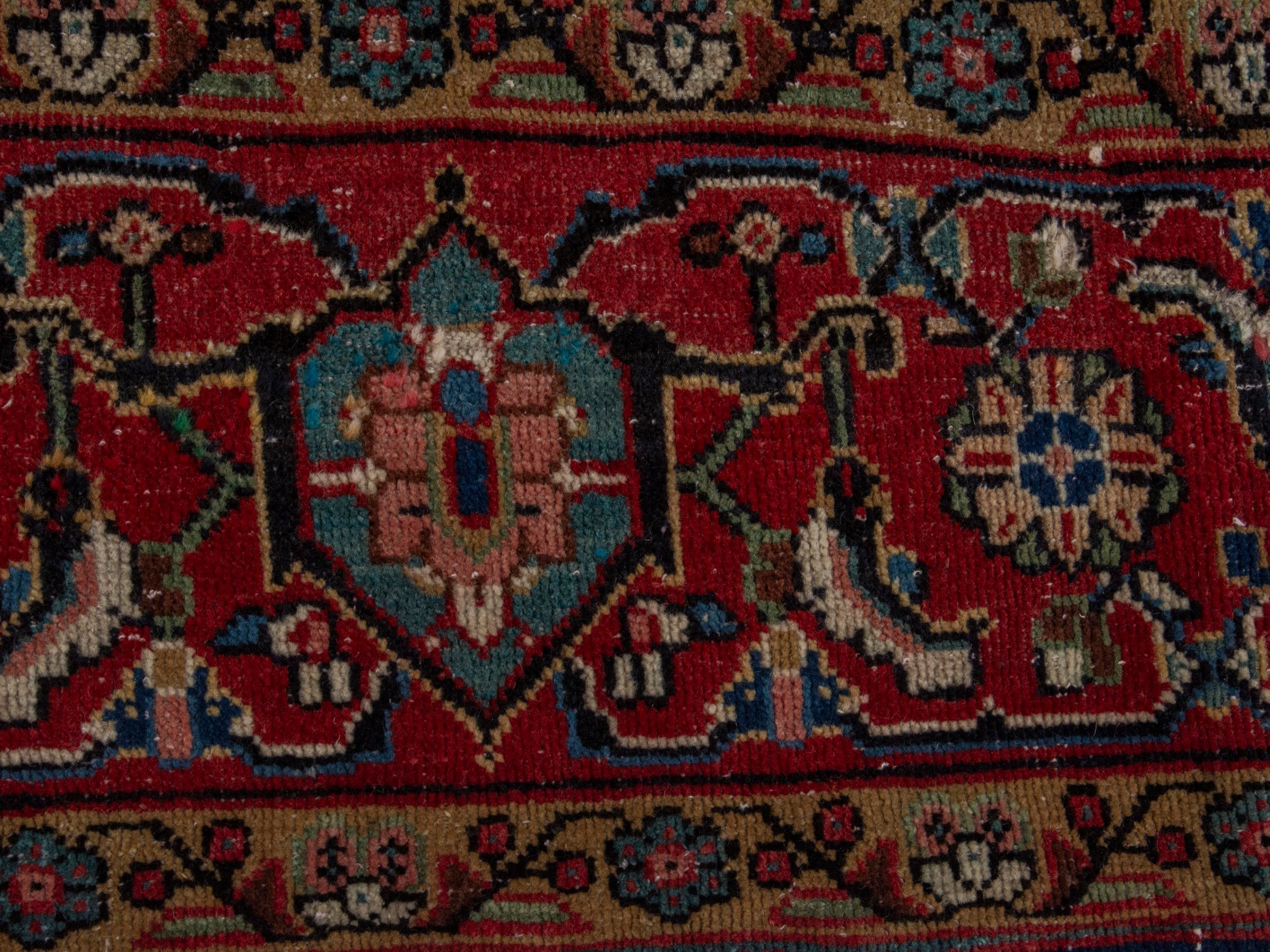Persian Mahal oversized rug in navy and deep red, view 11 of 20