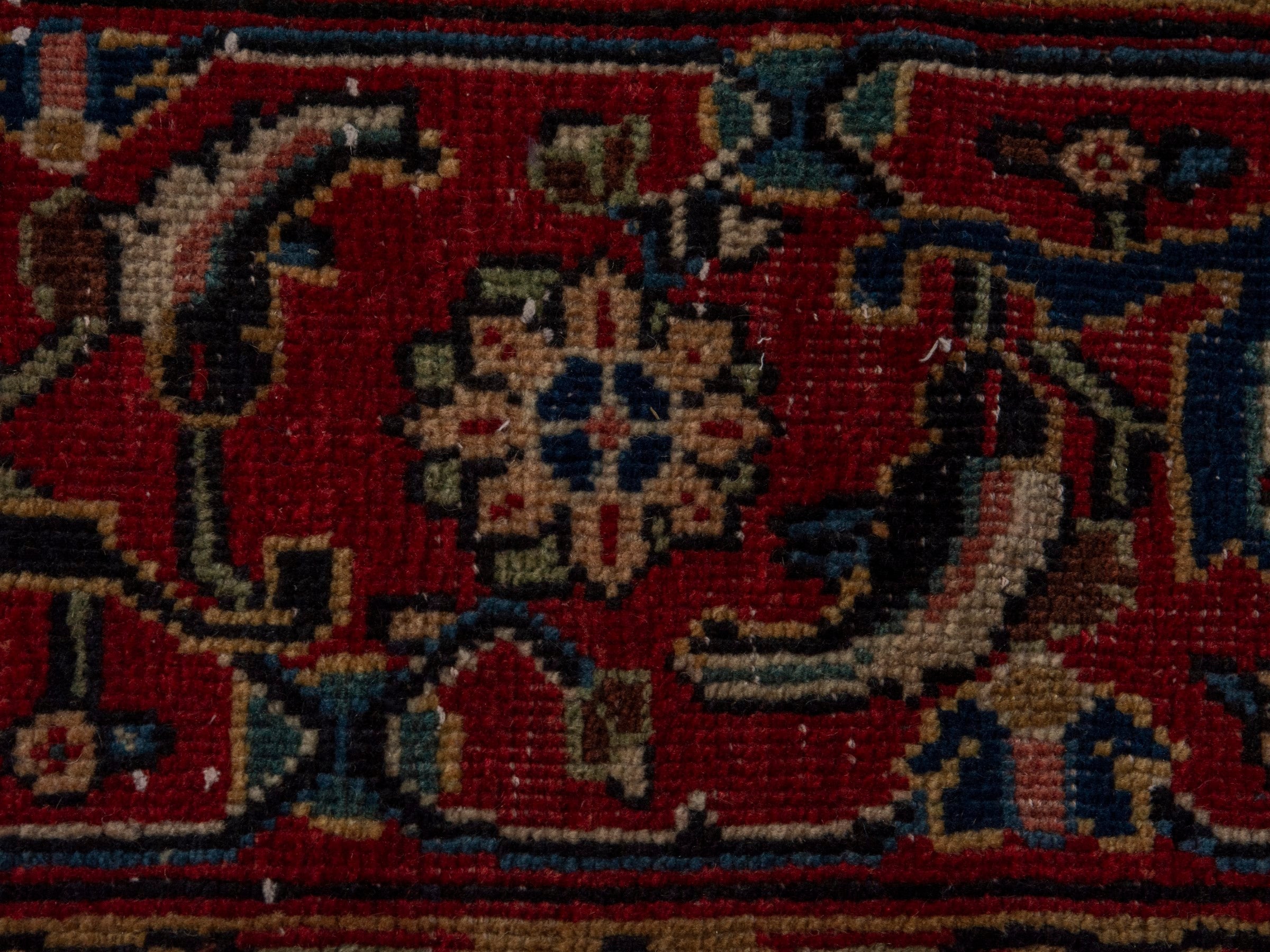 Persian Mahal oversized rug in navy and deep red, view 15 of 20