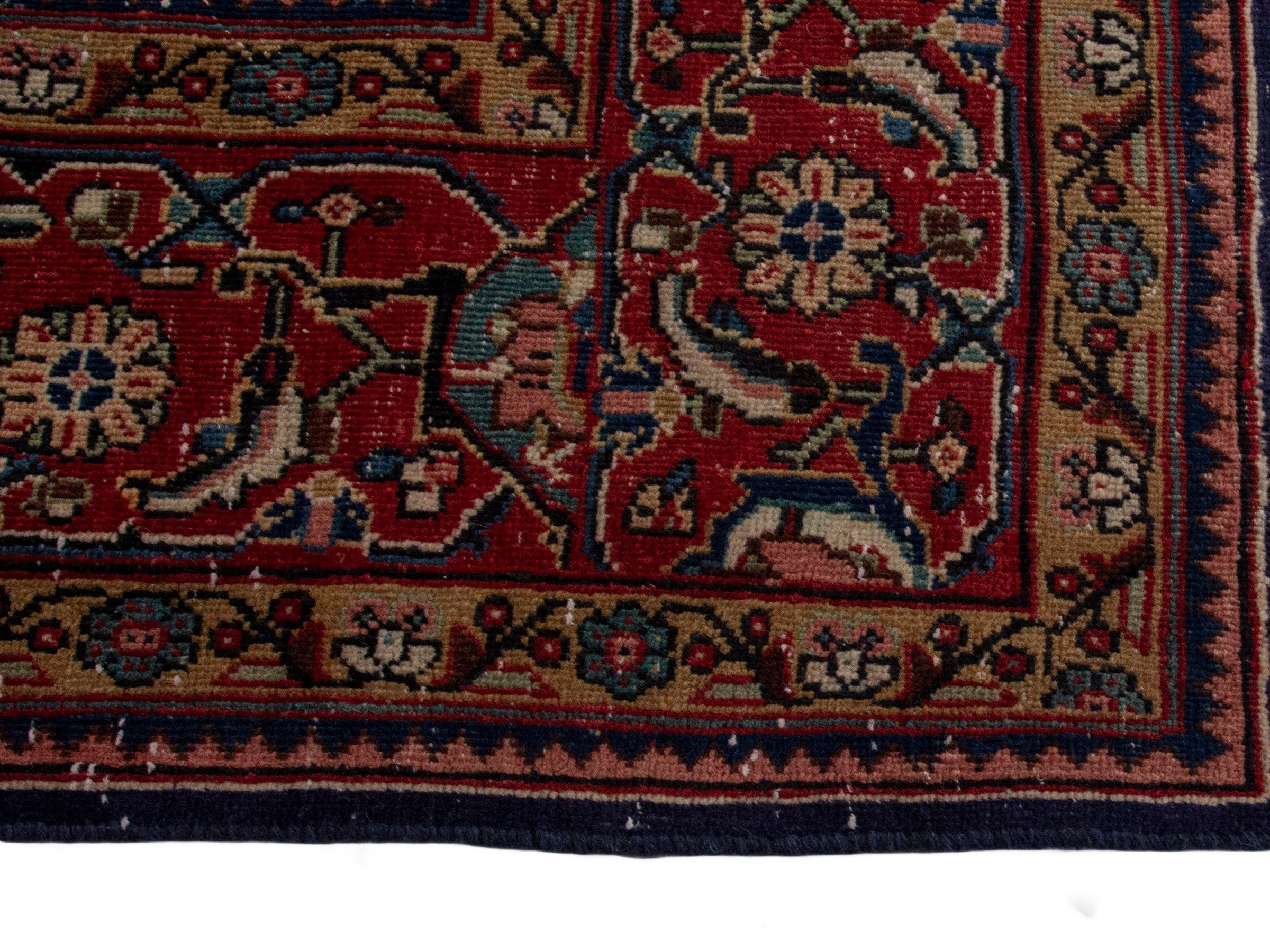 Persian Mahal oversized rug in navy and deep red, view 5 of 20