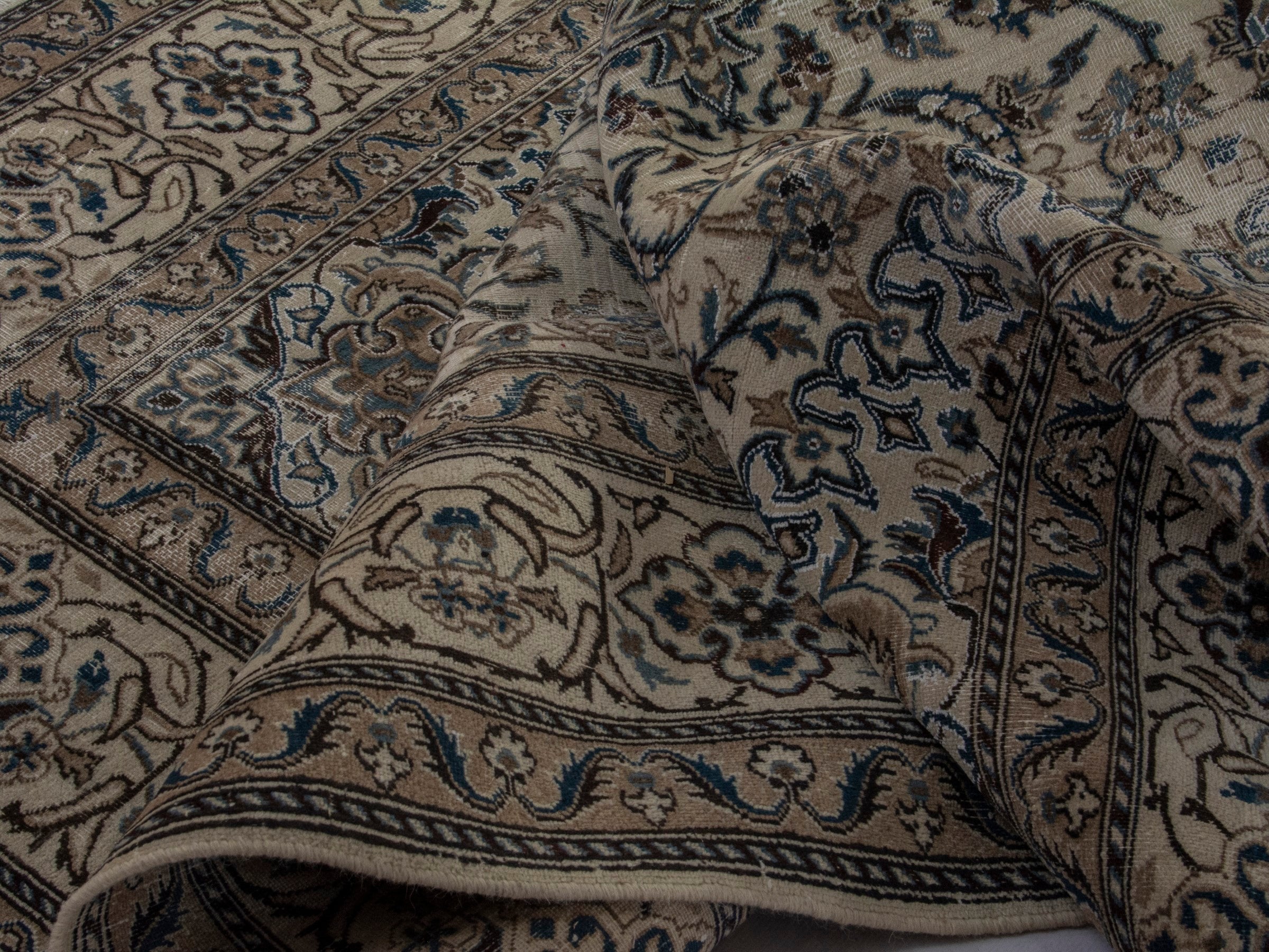 Persian Nain oversized rug in cream and taupe, view 15 of 18