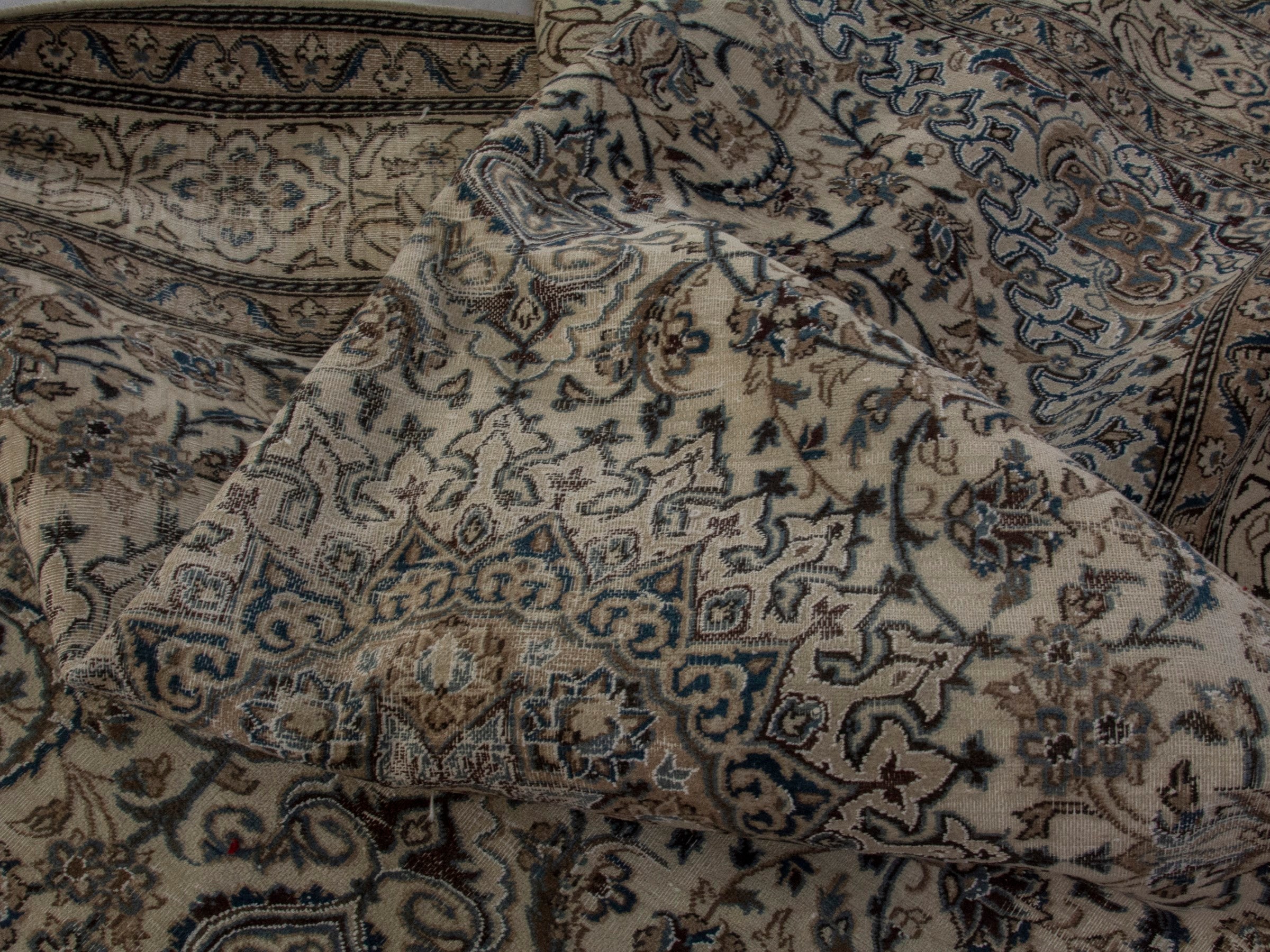 Persian Nain oversized rug in cream and taupe, view 17 of 18