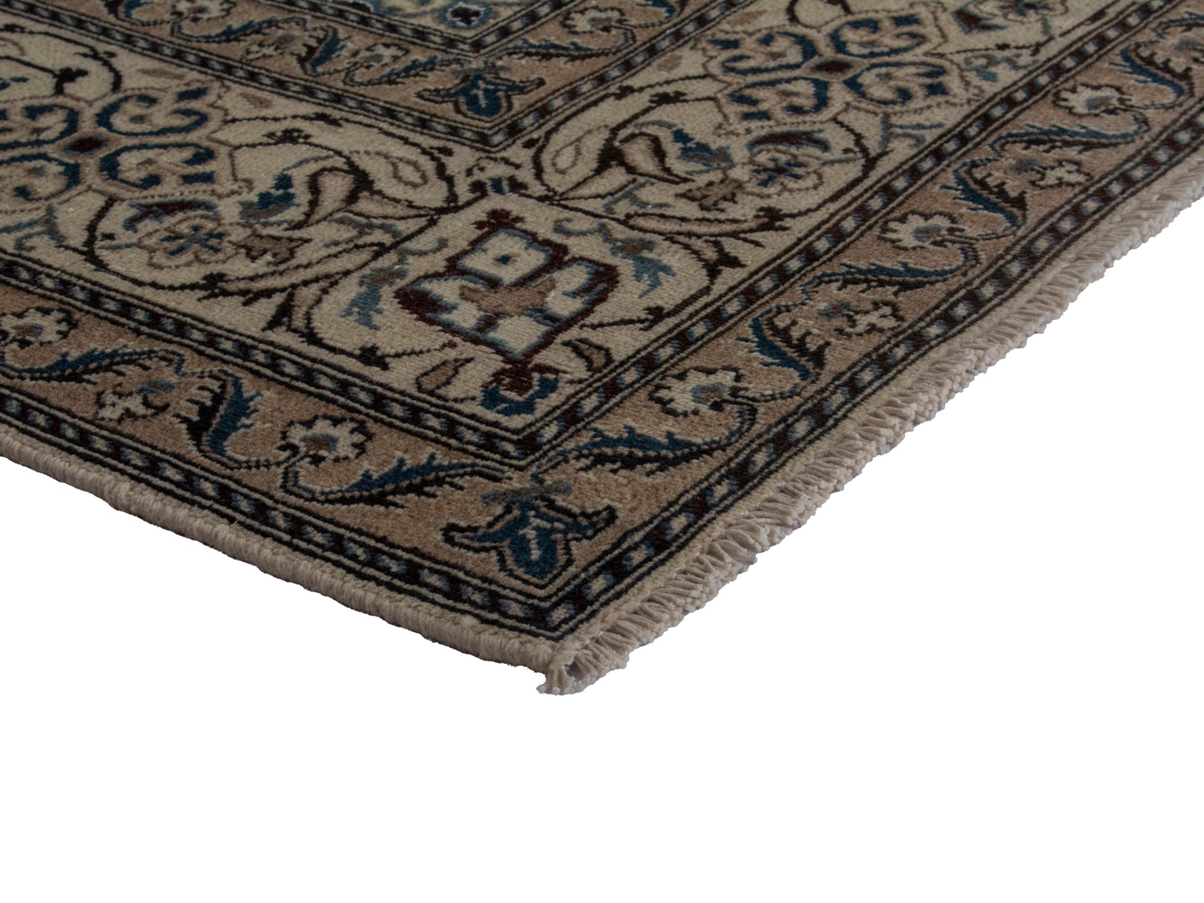 Persian Nain oversized rug in cream and taupe, view 6 of 18