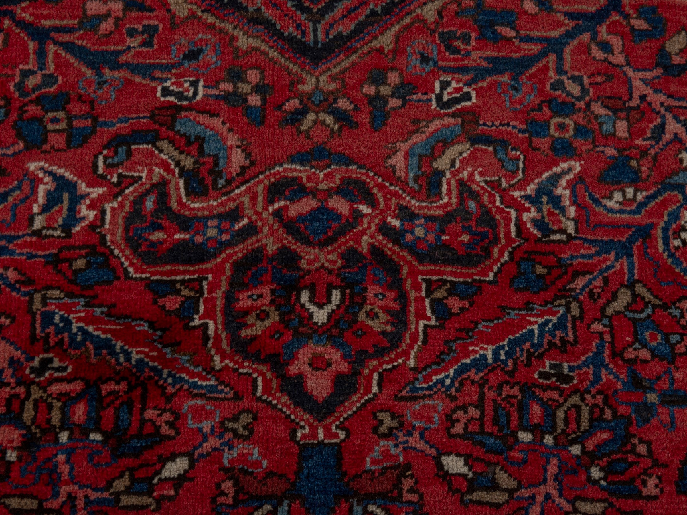 Persian Heriz oversized rug in deep red and burgundy, view 11 of 21