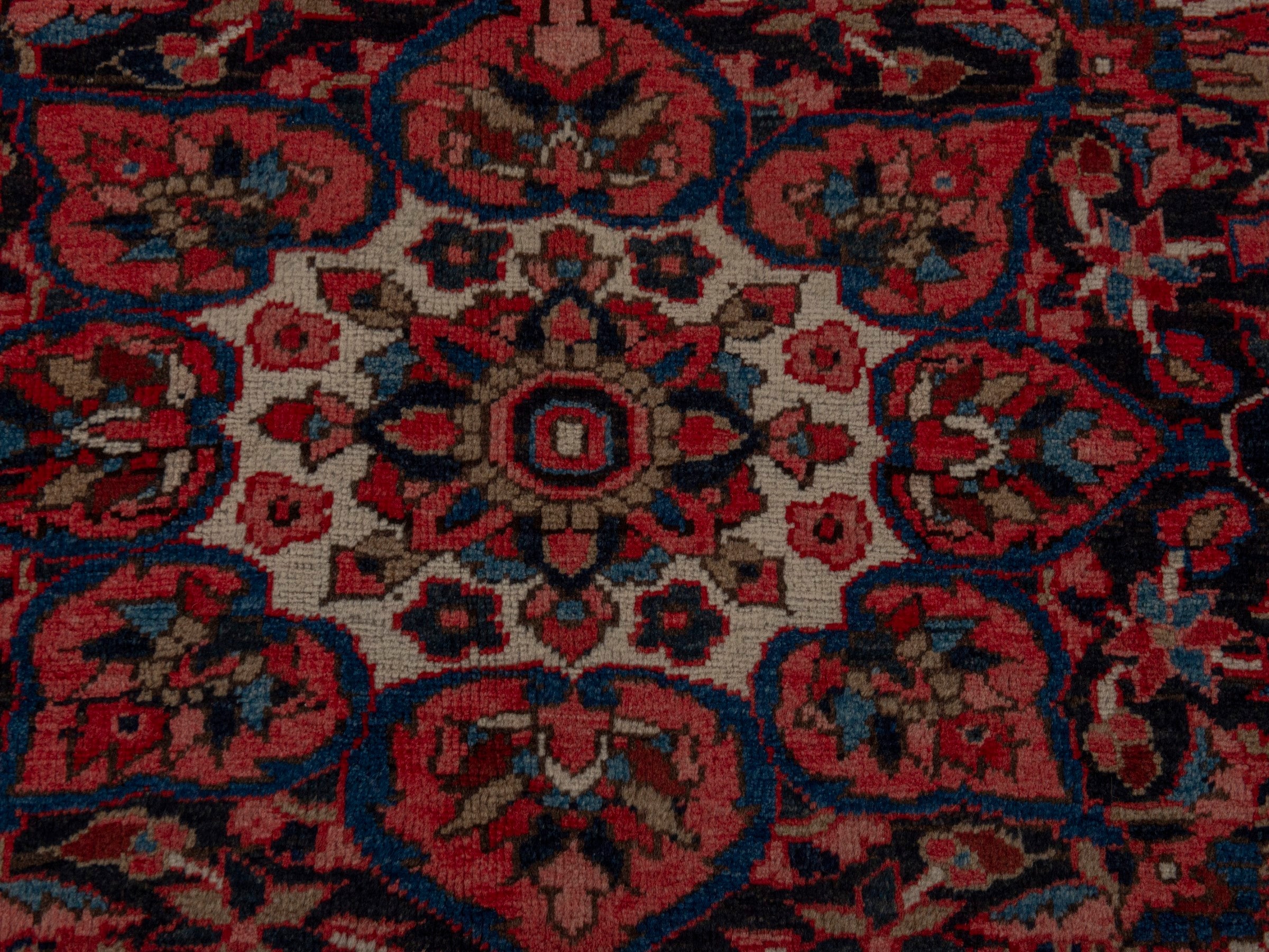 Persian Heriz oversized rug in deep red and burgundy, view 12 of 21