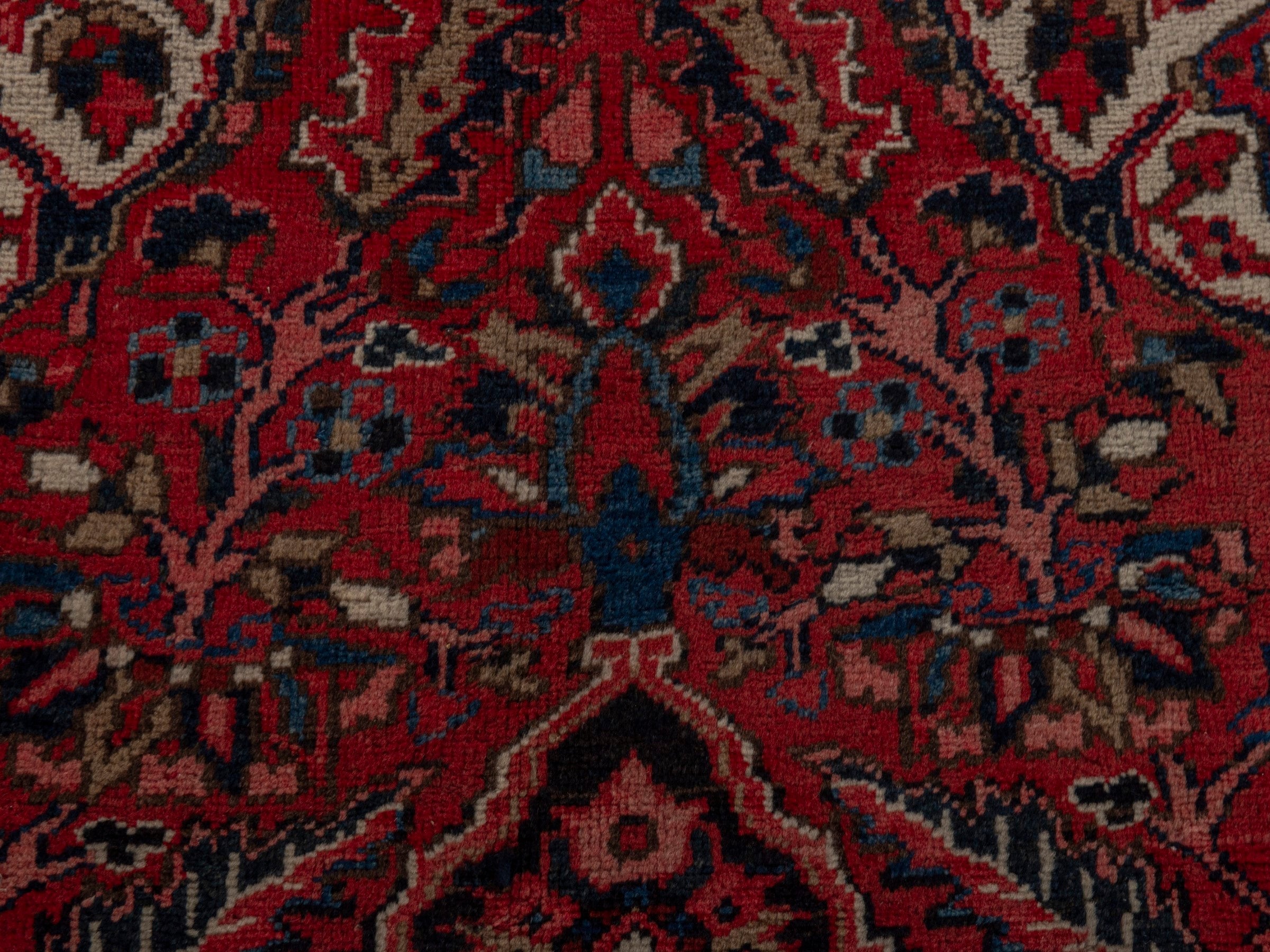 Persian Heriz oversized rug in deep red and burgundy, view 13 of 21