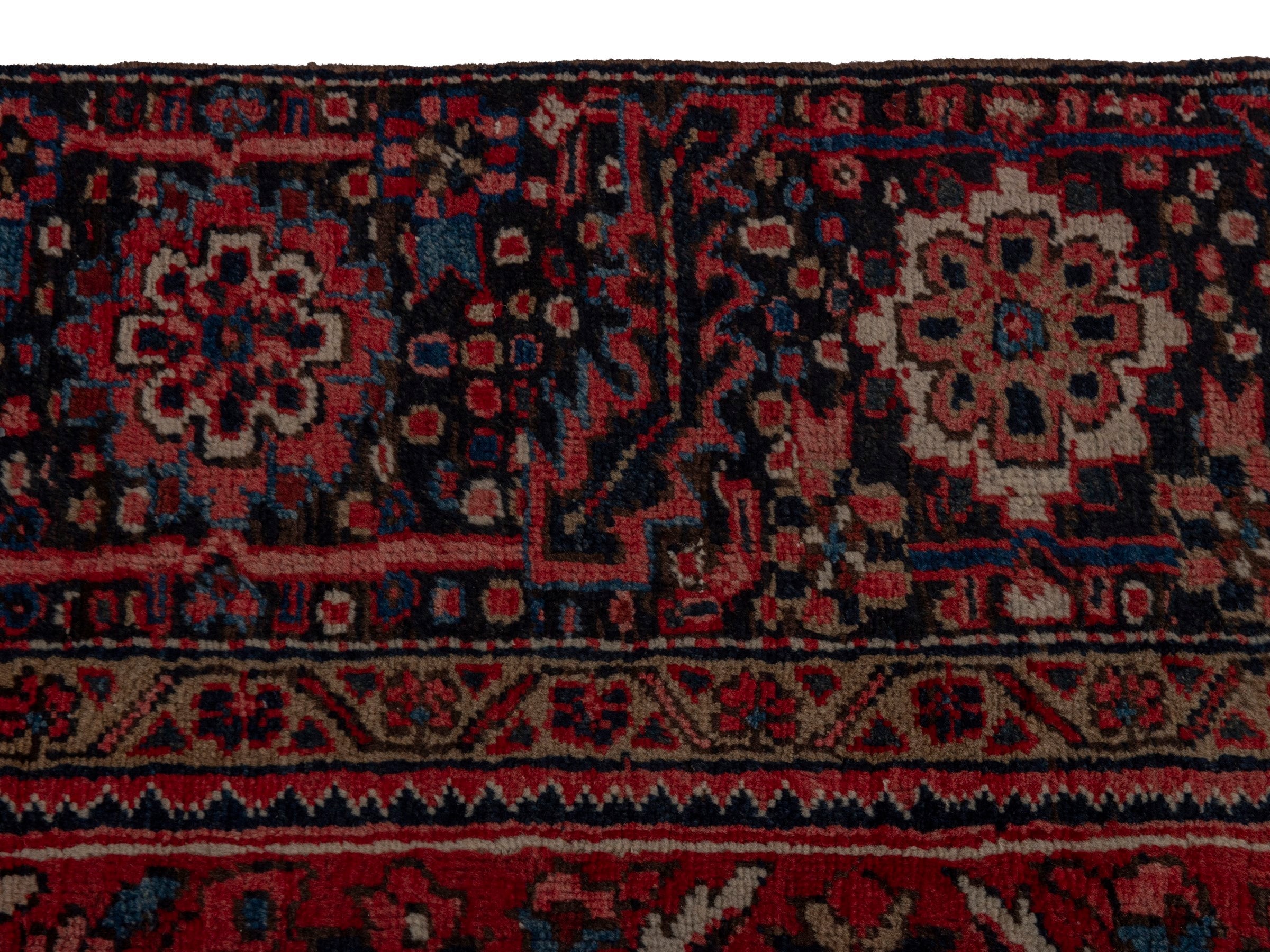 Persian Heriz oversized rug in deep red and burgundy, view 14 of 21