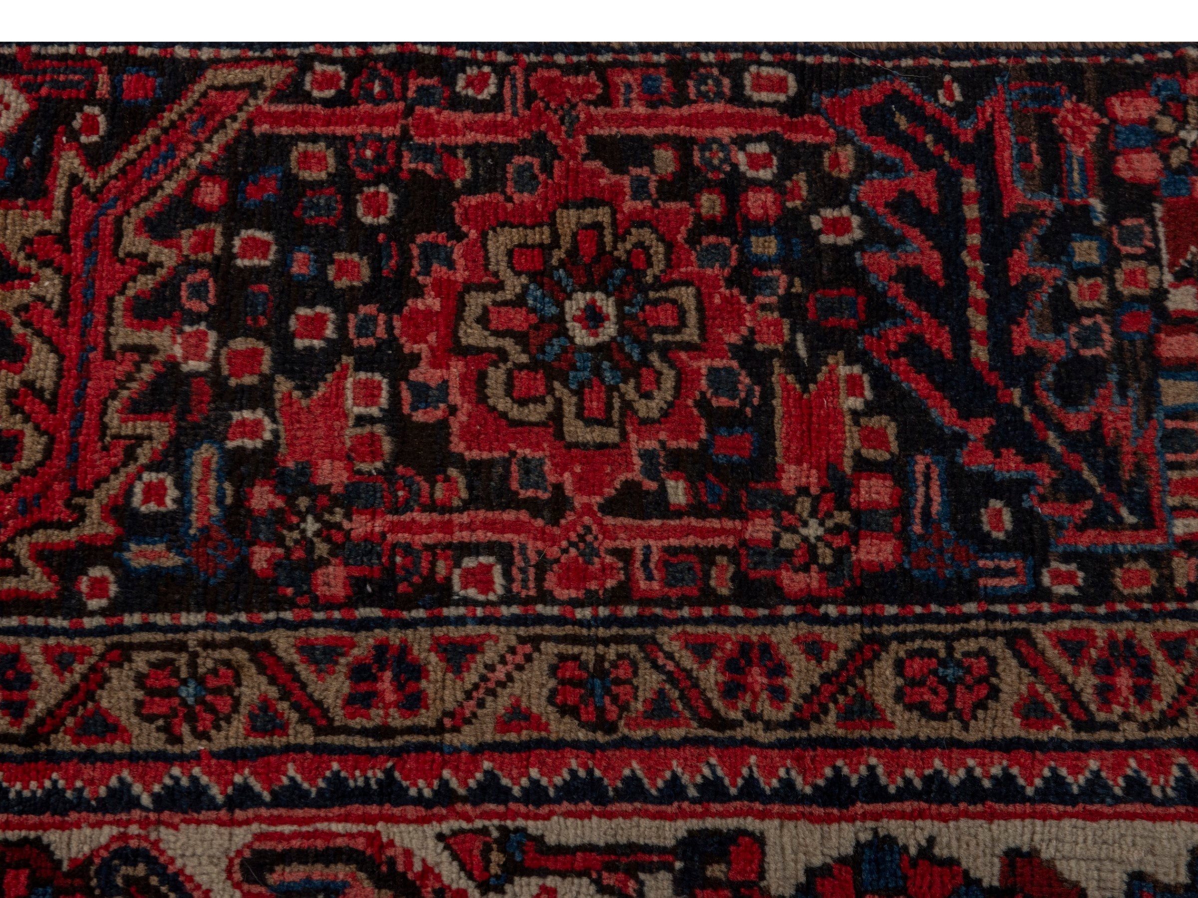 Persian Heriz oversized rug in deep red and burgundy, view 15 of 21