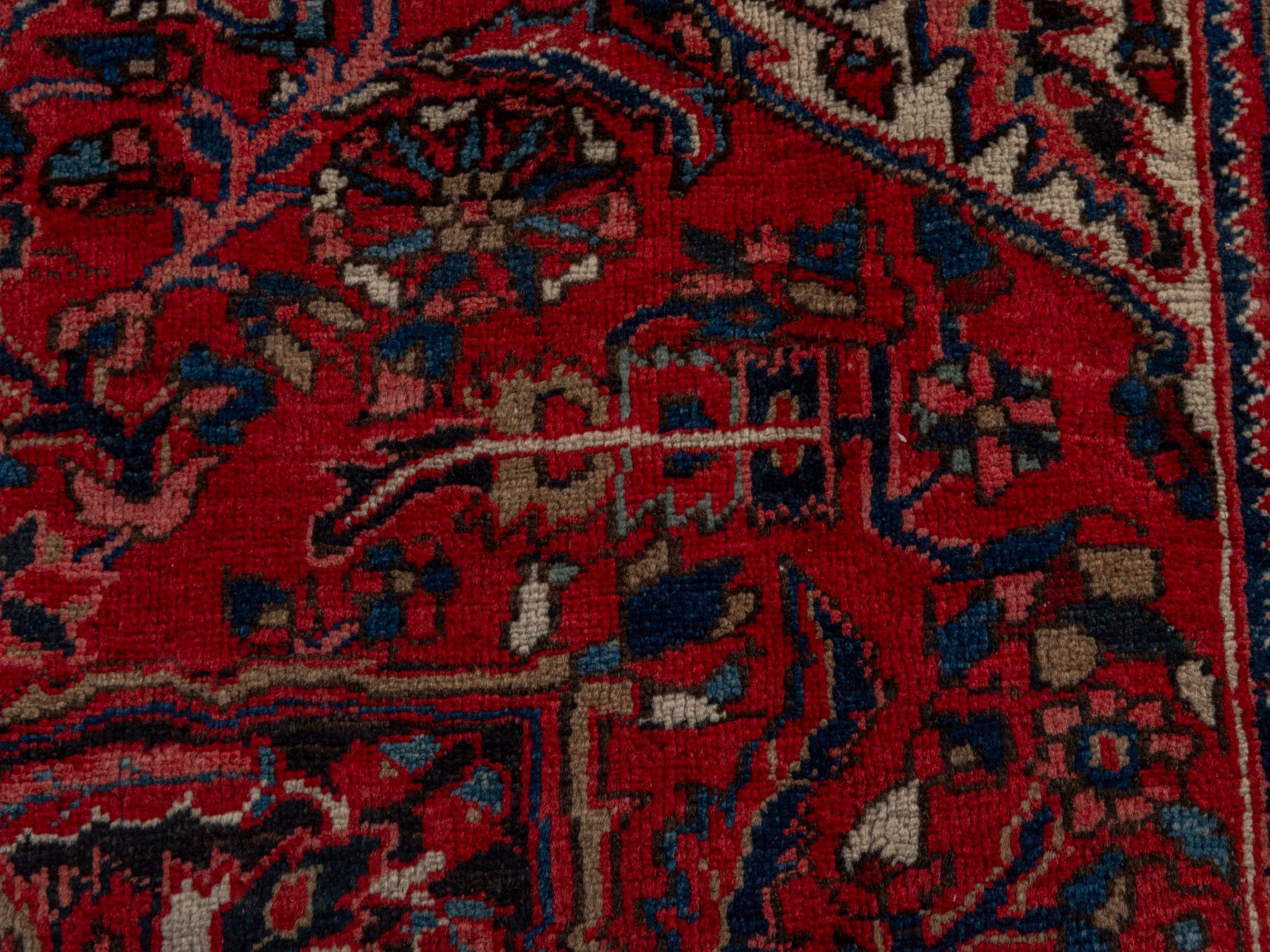 Persian Heriz oversized rug in deep red and burgundy, view 16 of 21