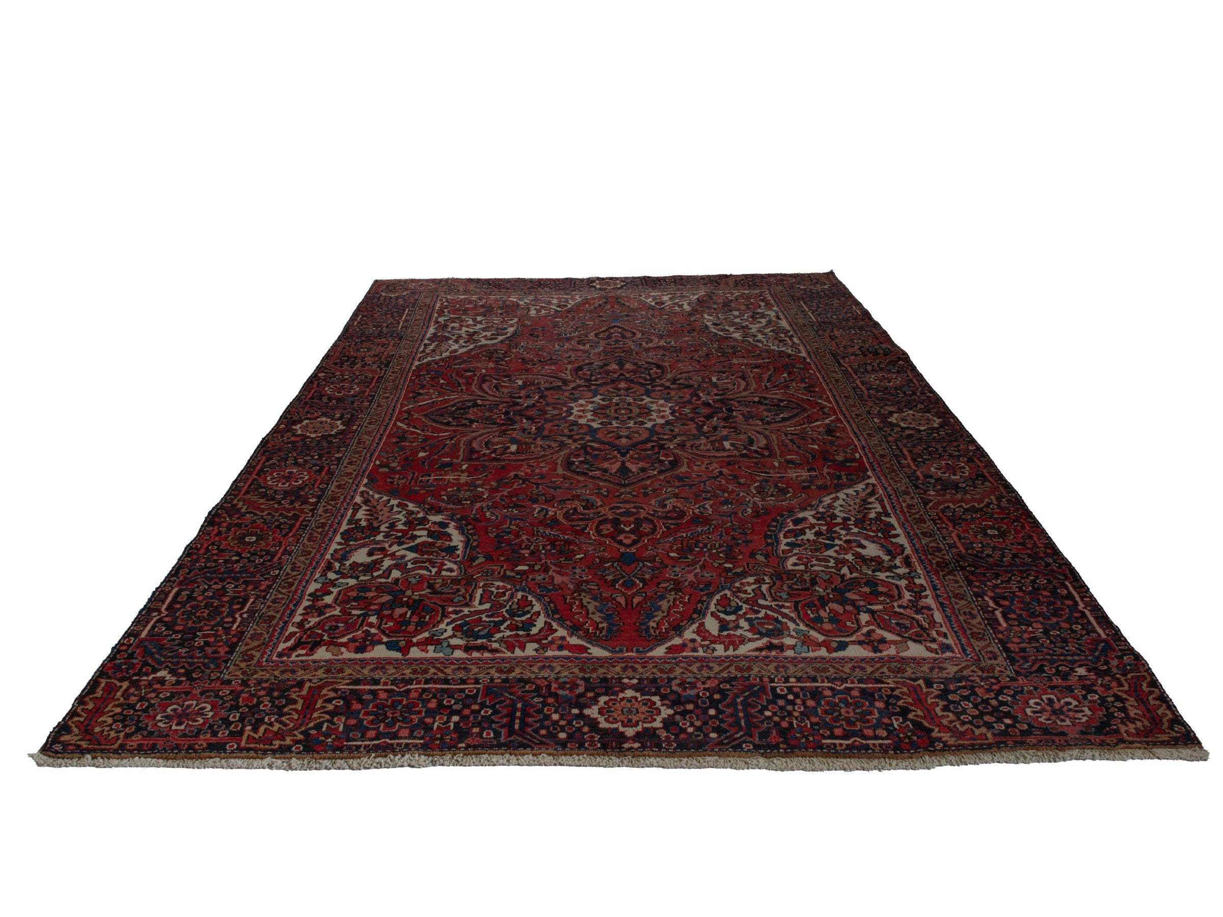 Persian Heriz oversized rug in deep red and burgundy, view 3 of 21