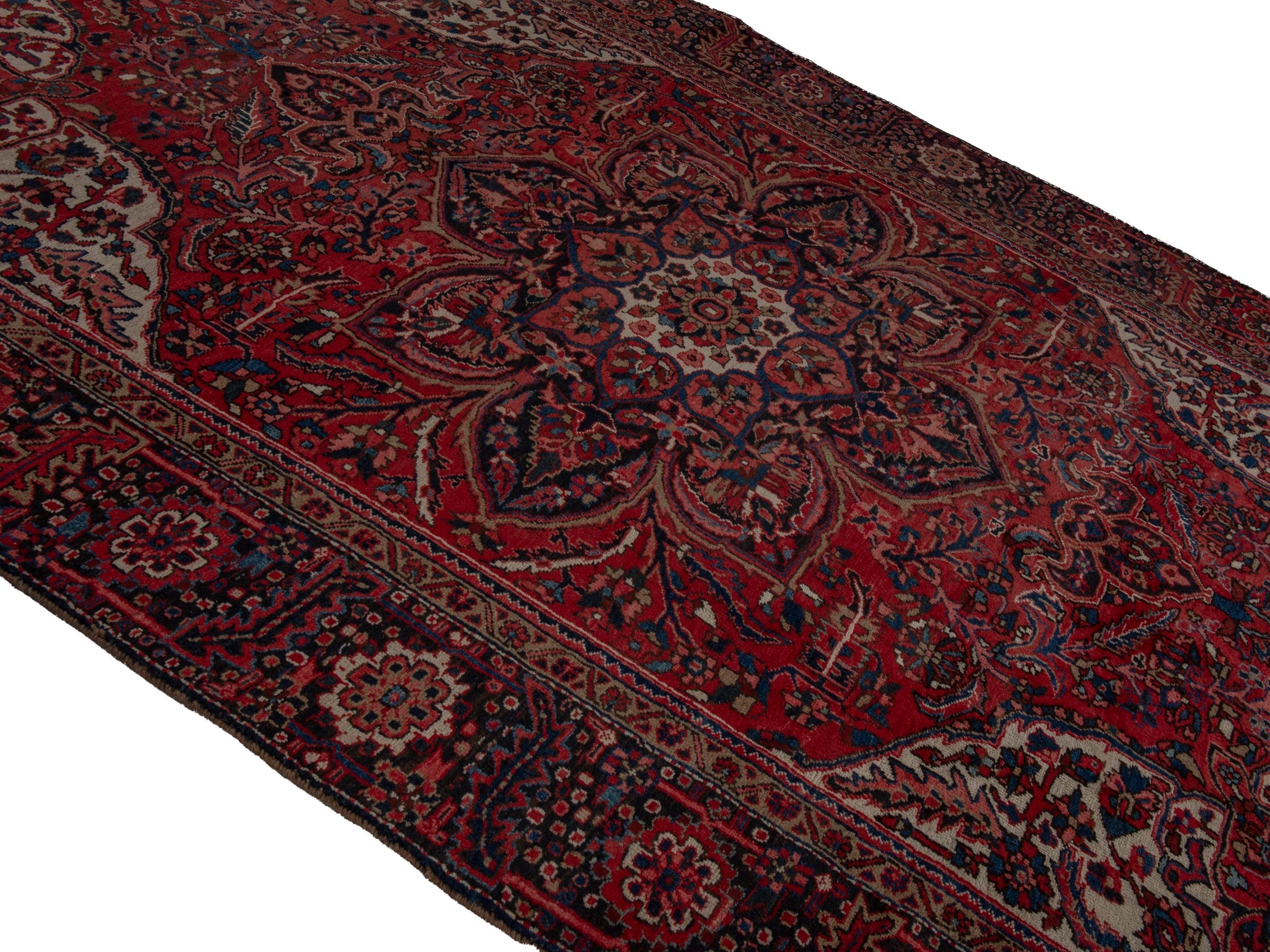 Persian Heriz oversized rug in deep red and burgundy, view 4 of 21