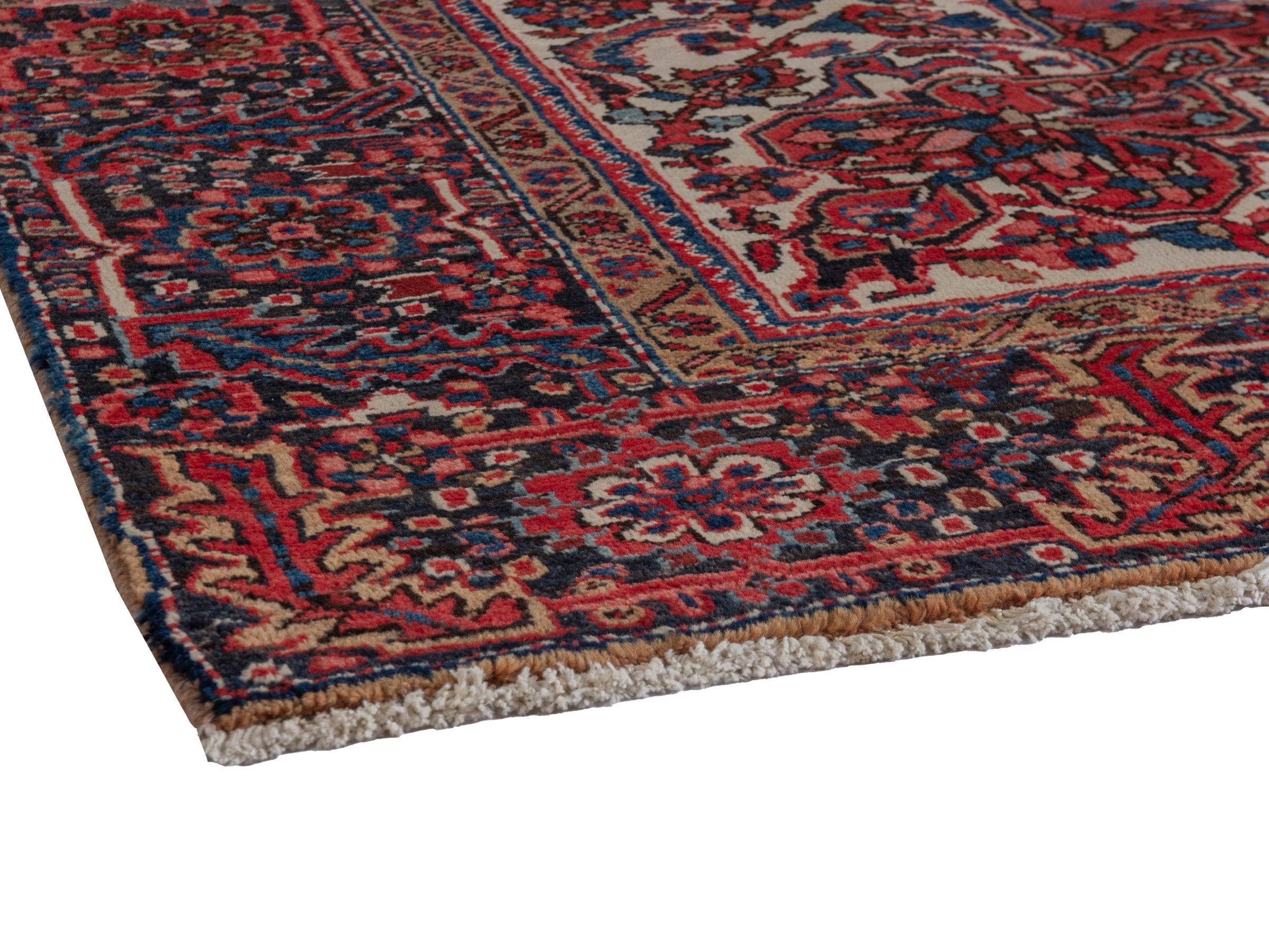 Persian Heriz oversized rug in deep red and burgundy, view 6 of 21