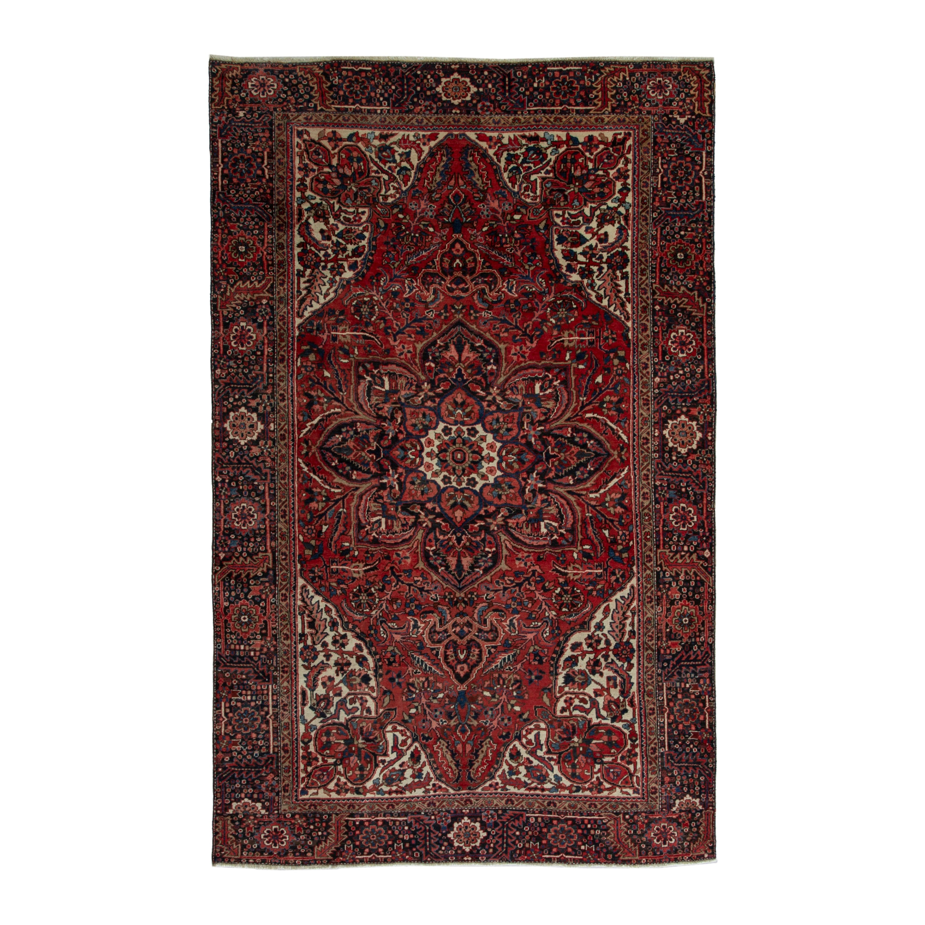 Persian Heriz oversized rug in deep red and burgundy, 8'2" x 12'
