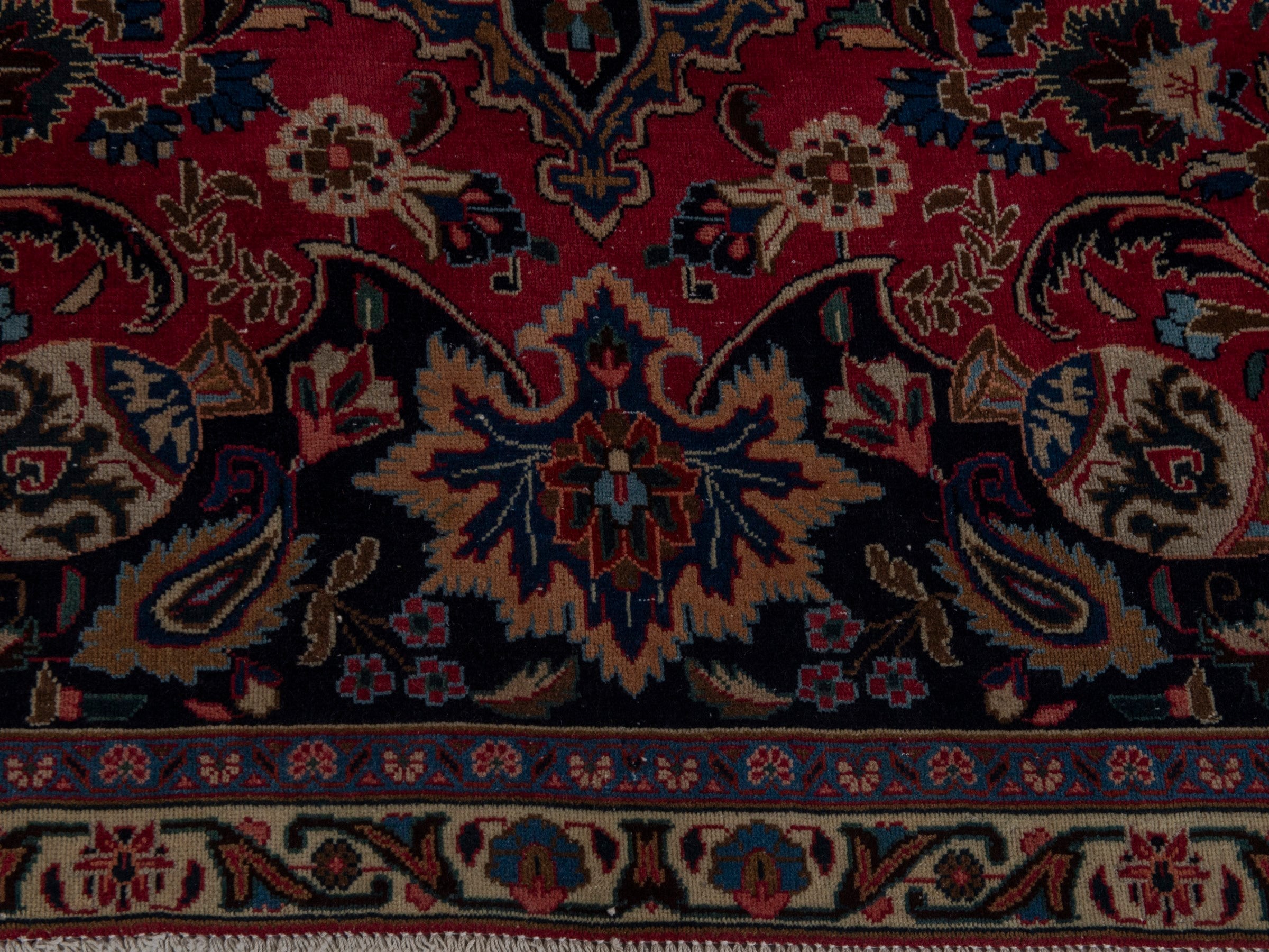 Persian Kashmar oversized rug in burgundy and deep red, view 12 of 24