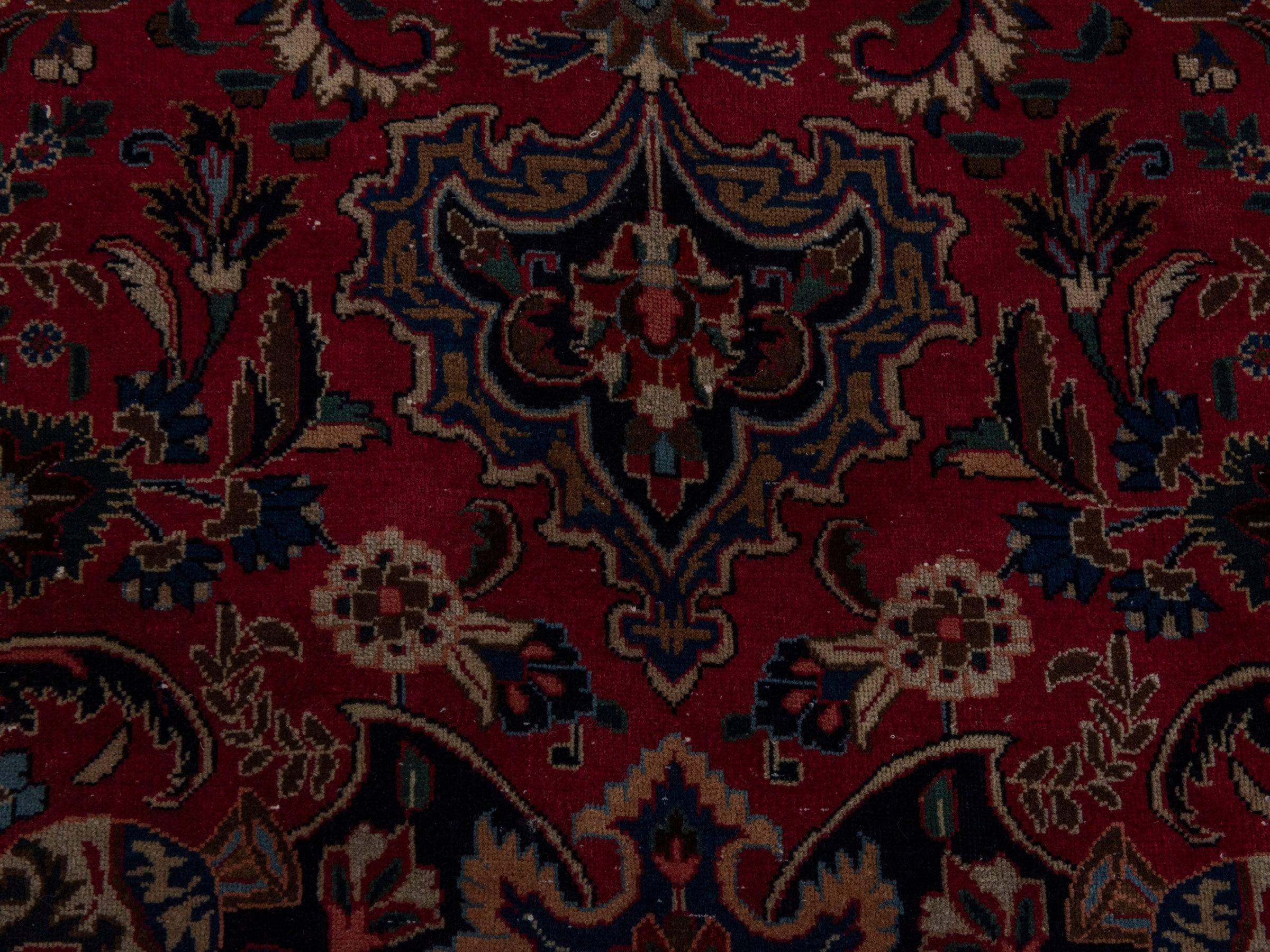 Persian Kashmar oversized rug in burgundy and deep red, view 13 of 24