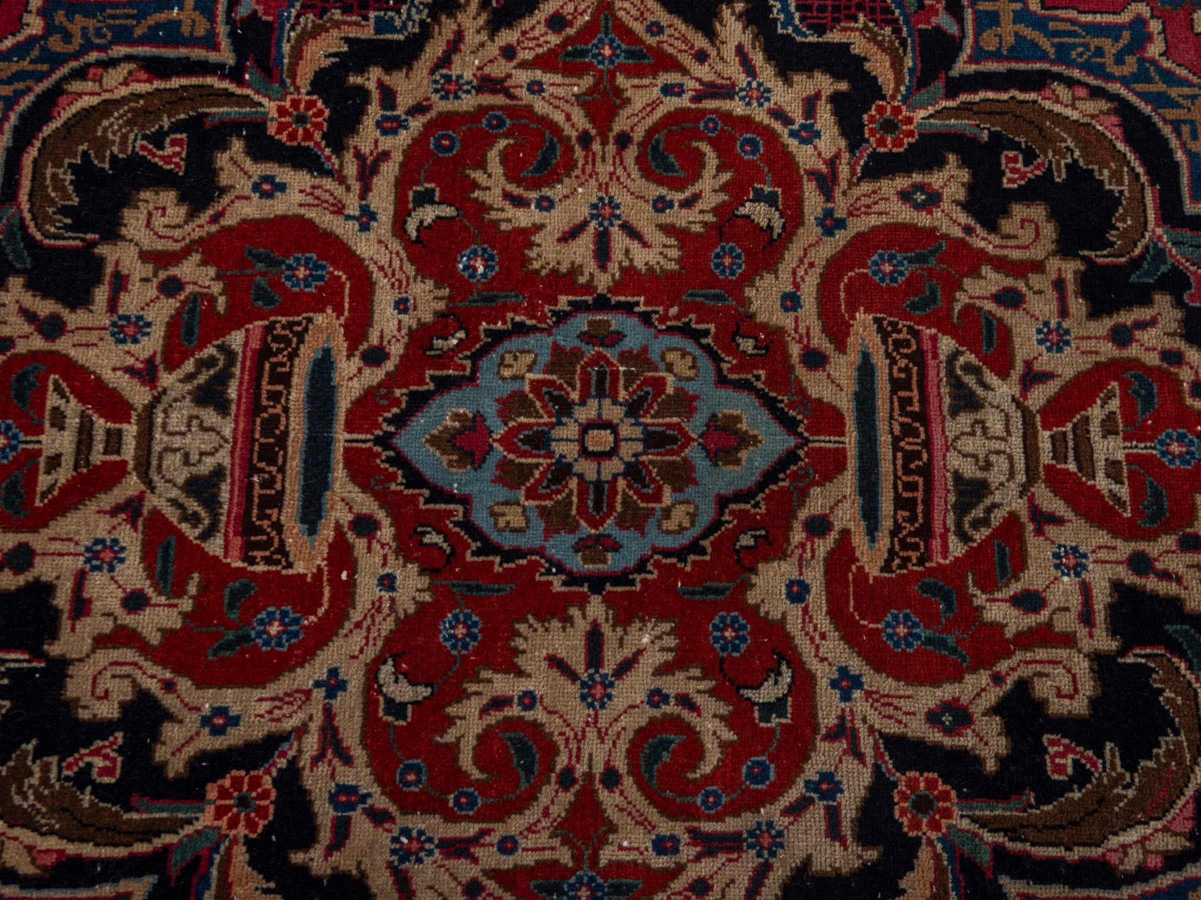 Persian Kashmar oversized rug in burgundy and deep red, view 15 of 24
