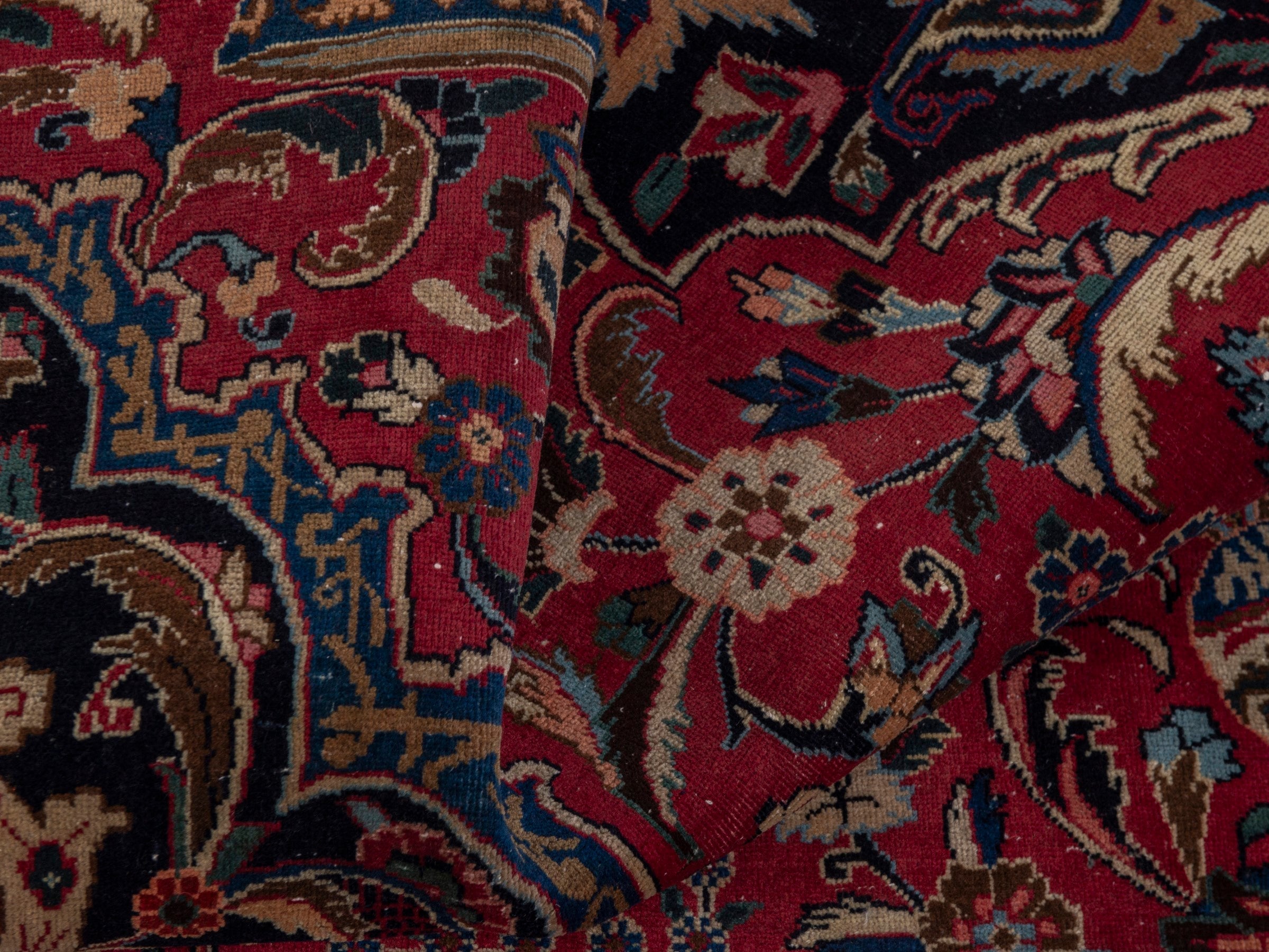 Persian Kashmar oversized rug in burgundy and deep red, view 21 of 24