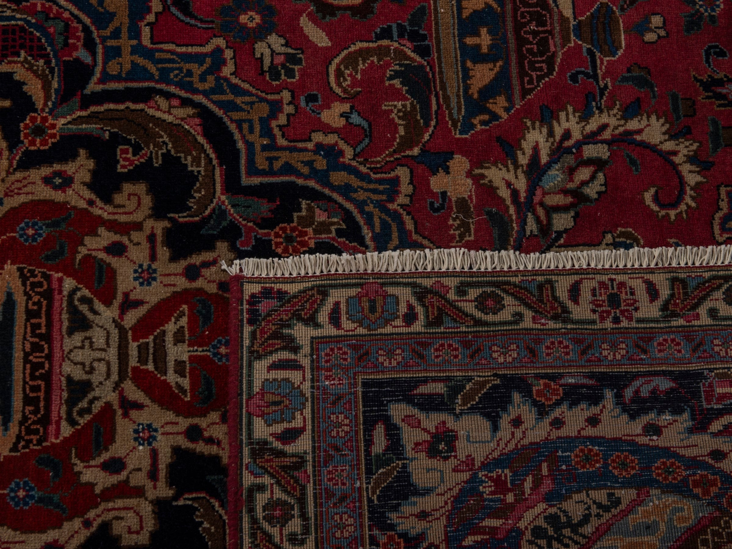 Persian Kashmar oversized rug in burgundy and deep red, view 24 of 24