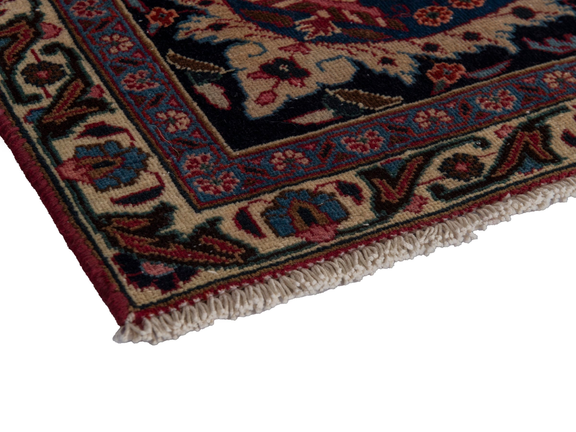 Persian Kashmar oversized rug in burgundy and deep red, view 6 of 24
