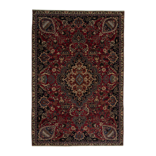 Persian Kashmar oversized rug in burgundy and deep red, 7'5" x 10'6"