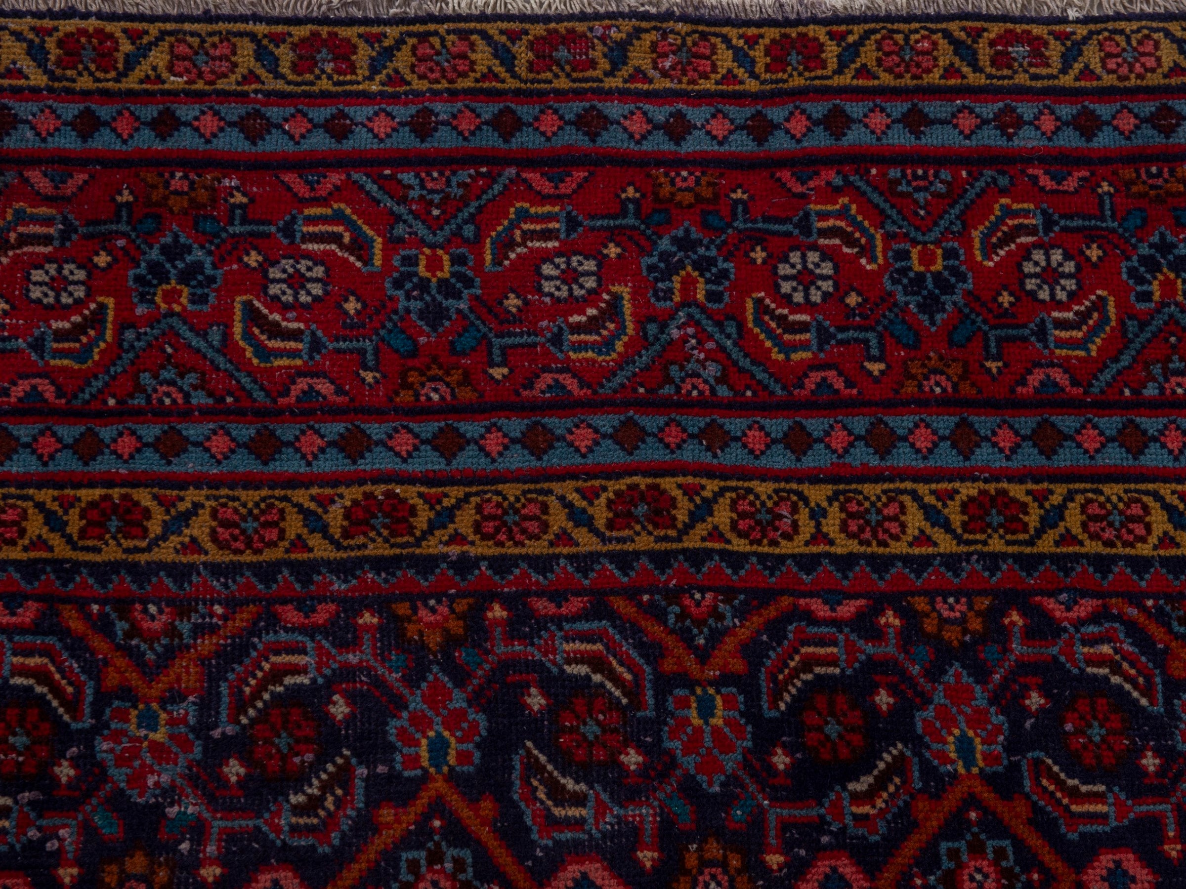 Persian Mahal area rug in navy and burgundy, view 11 of 19