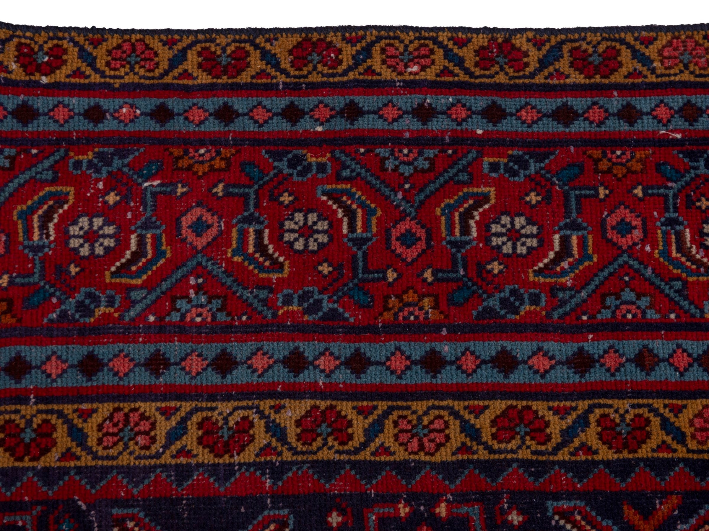 Persian Mahal area rug in navy and burgundy, view 14 of 19