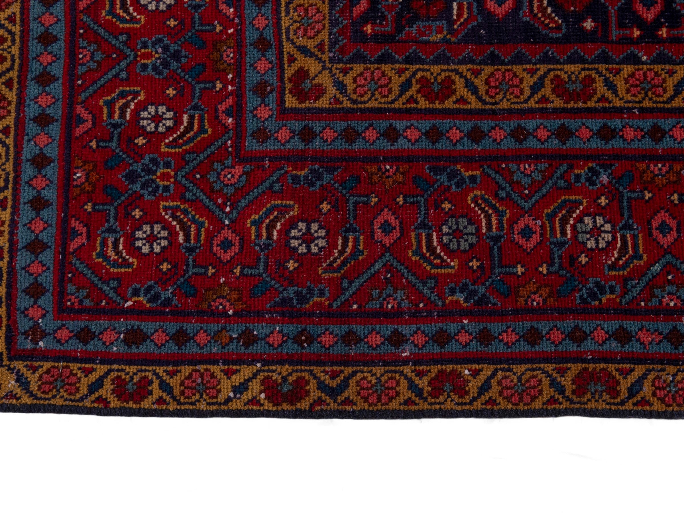 Persian Mahal area rug in navy and burgundy, view 5 of 19