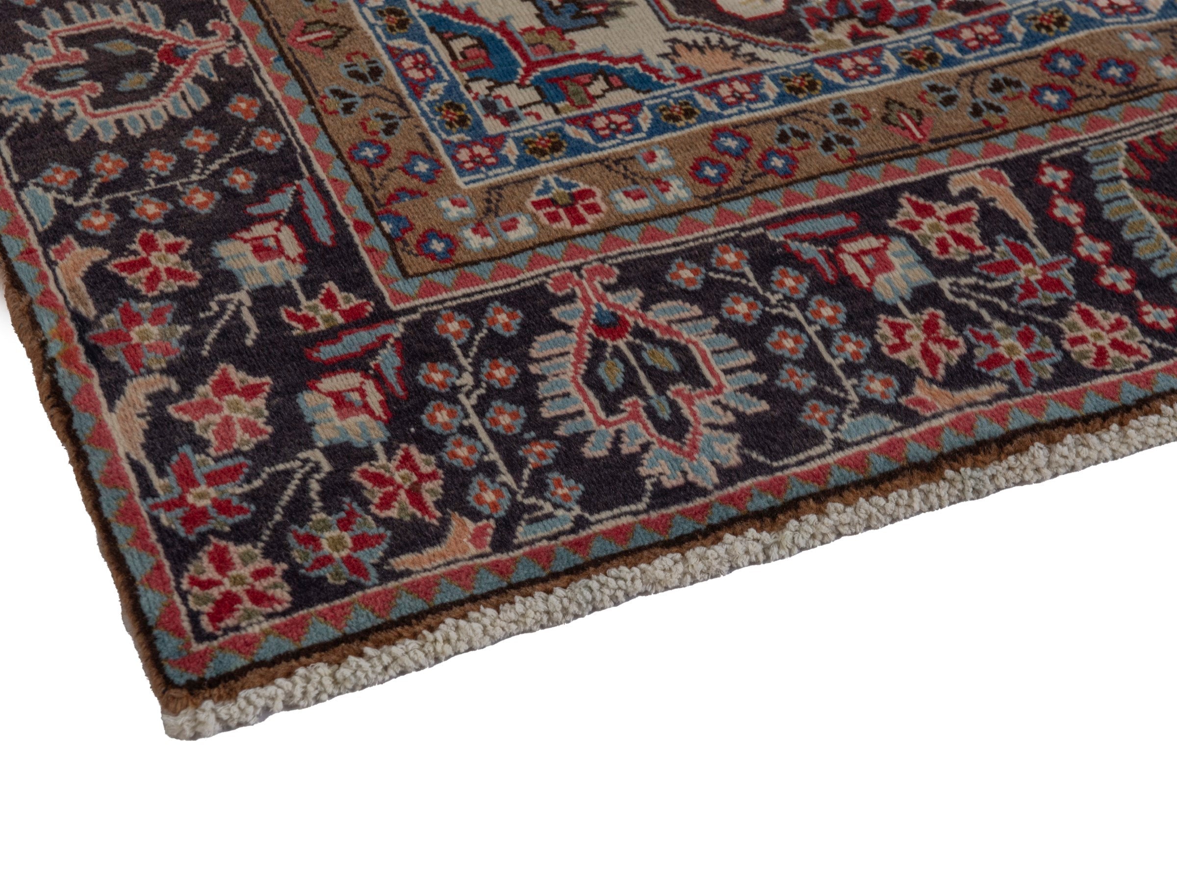 Persian Sabzevar oversized rug in deep red and charcoal, view 6 of 25