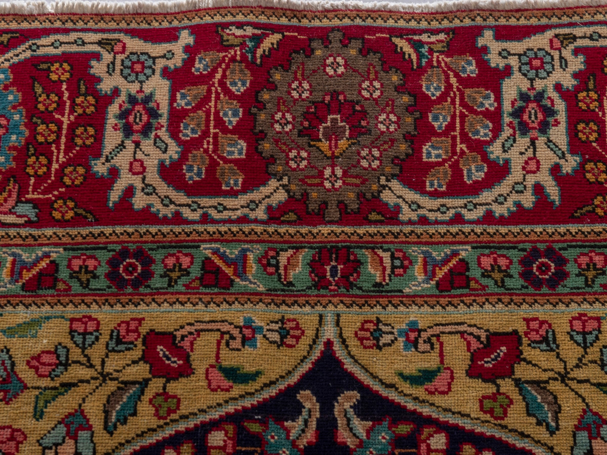 Persian Tabriz oversized rug in navy and deep red, view 15 of 24