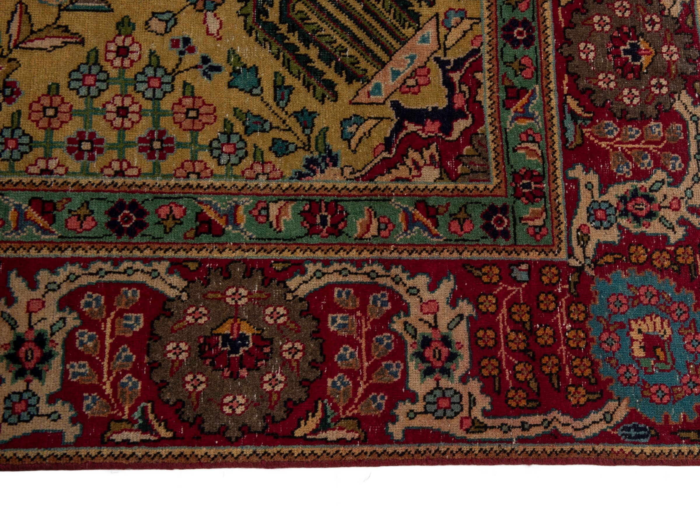 Persian Tabriz oversized rug in navy and deep red, view 5 of 24