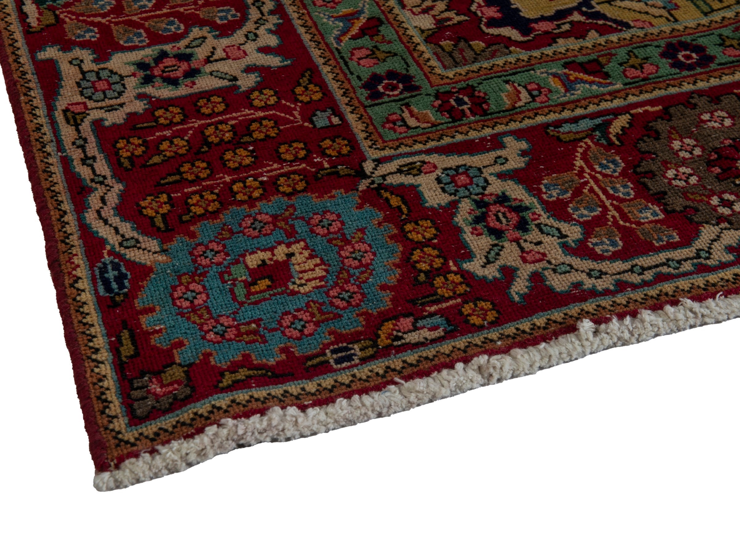 Persian Tabriz oversized rug in navy and deep red, view 6 of 24