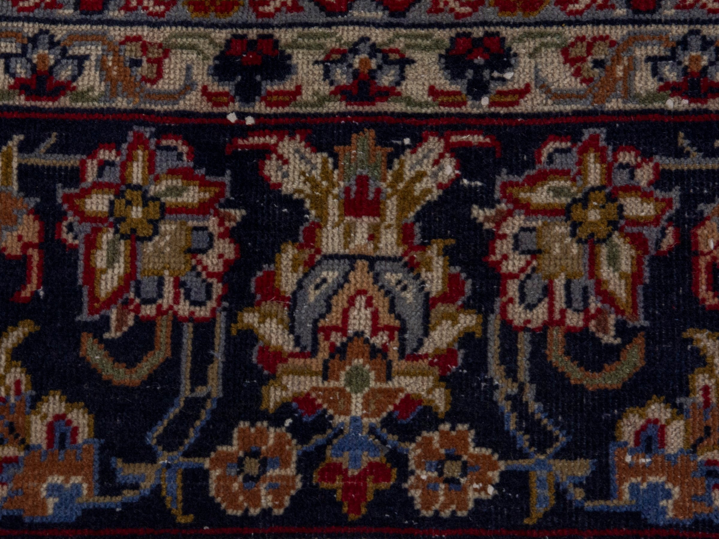 Persian Najafabad oversized rug in deep red and navy, view 11 of 20