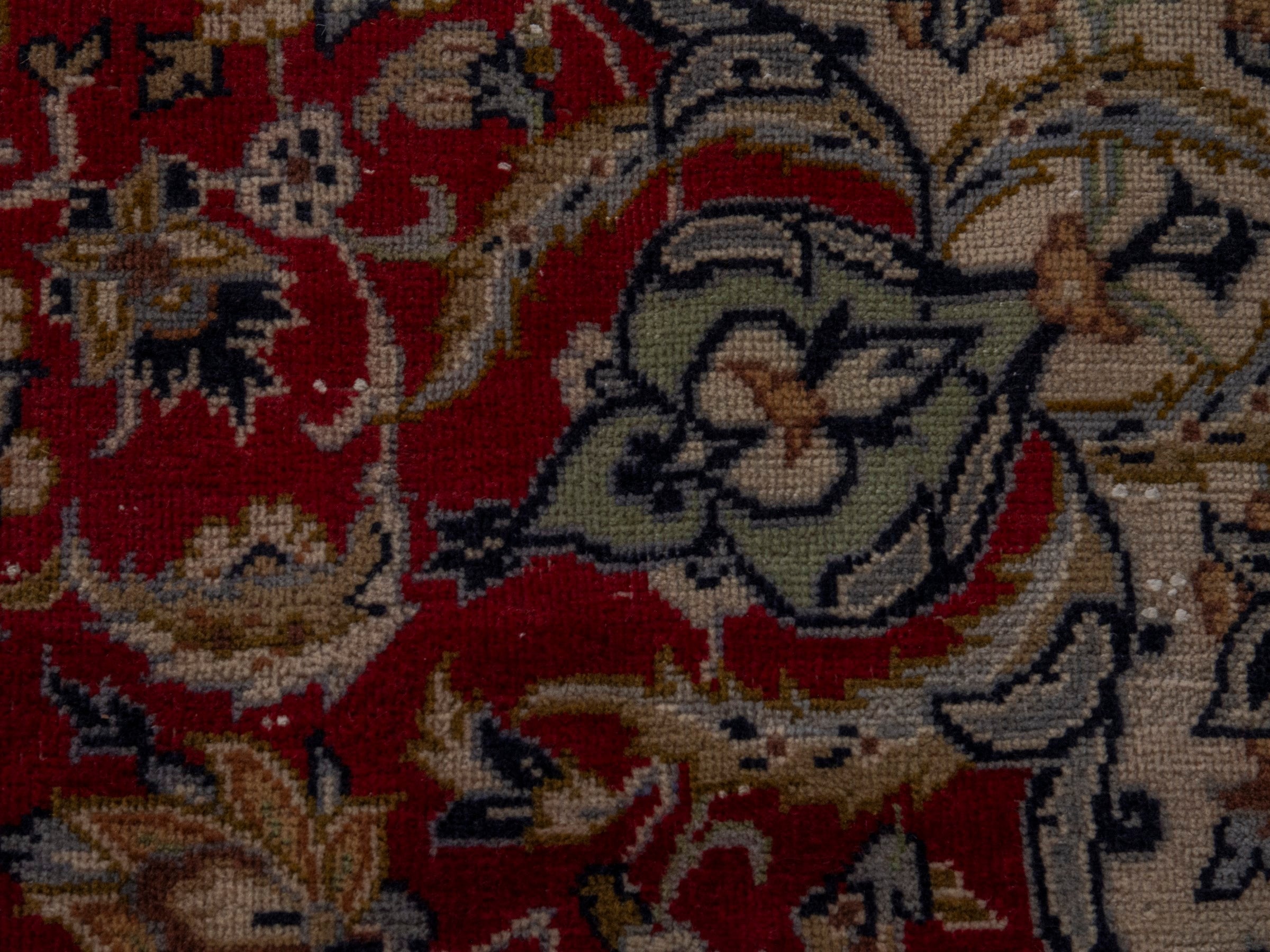 Persian Najafabad oversized rug in deep red and navy, view 14 of 20