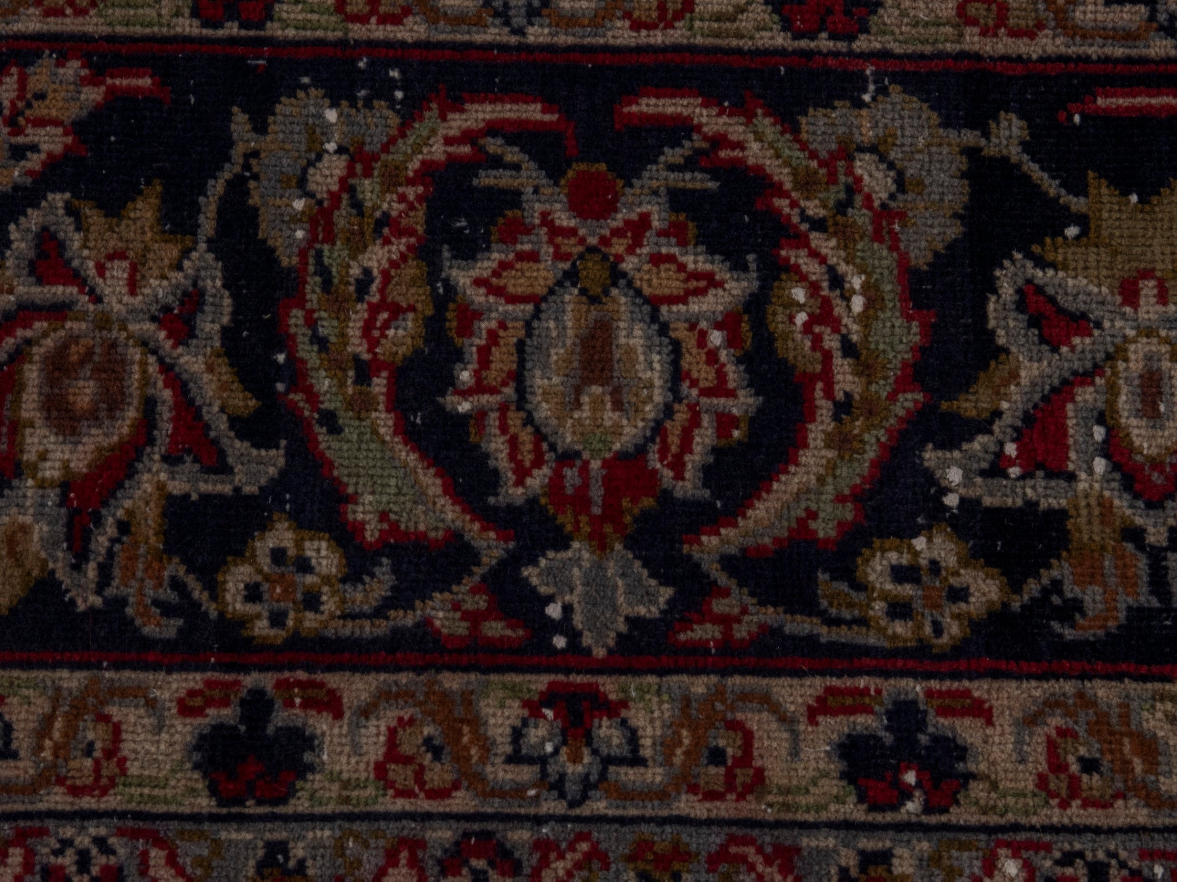 Persian Najafabad oversized rug in deep red and navy, view 15 of 20