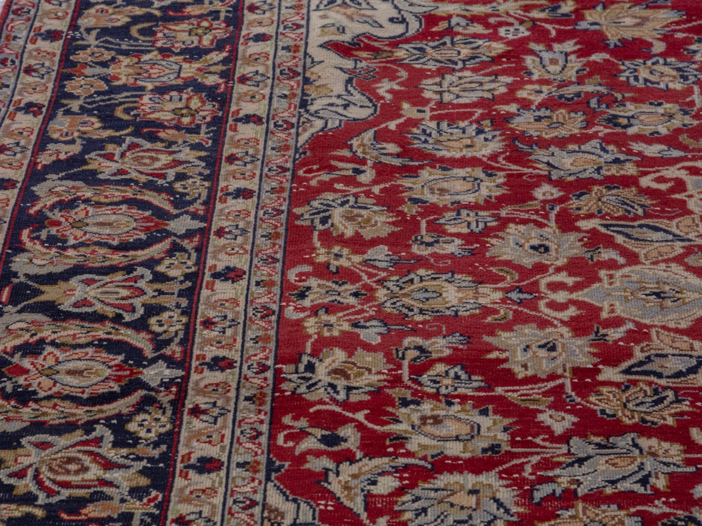 Persian Najafabad oversized rug in deep red and navy, view 7 of 20