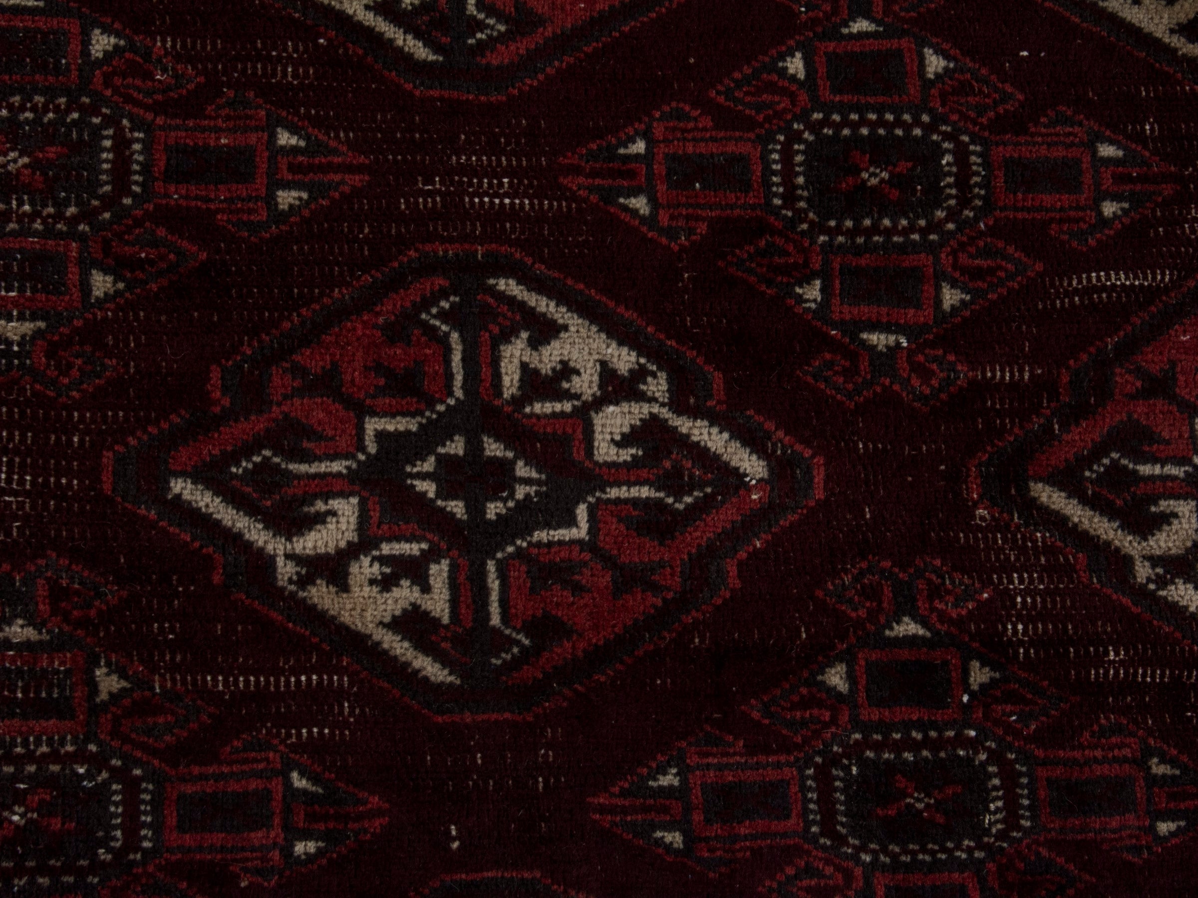Persian Torkaman oversized rug in burgundy and cream, view 13 of 19