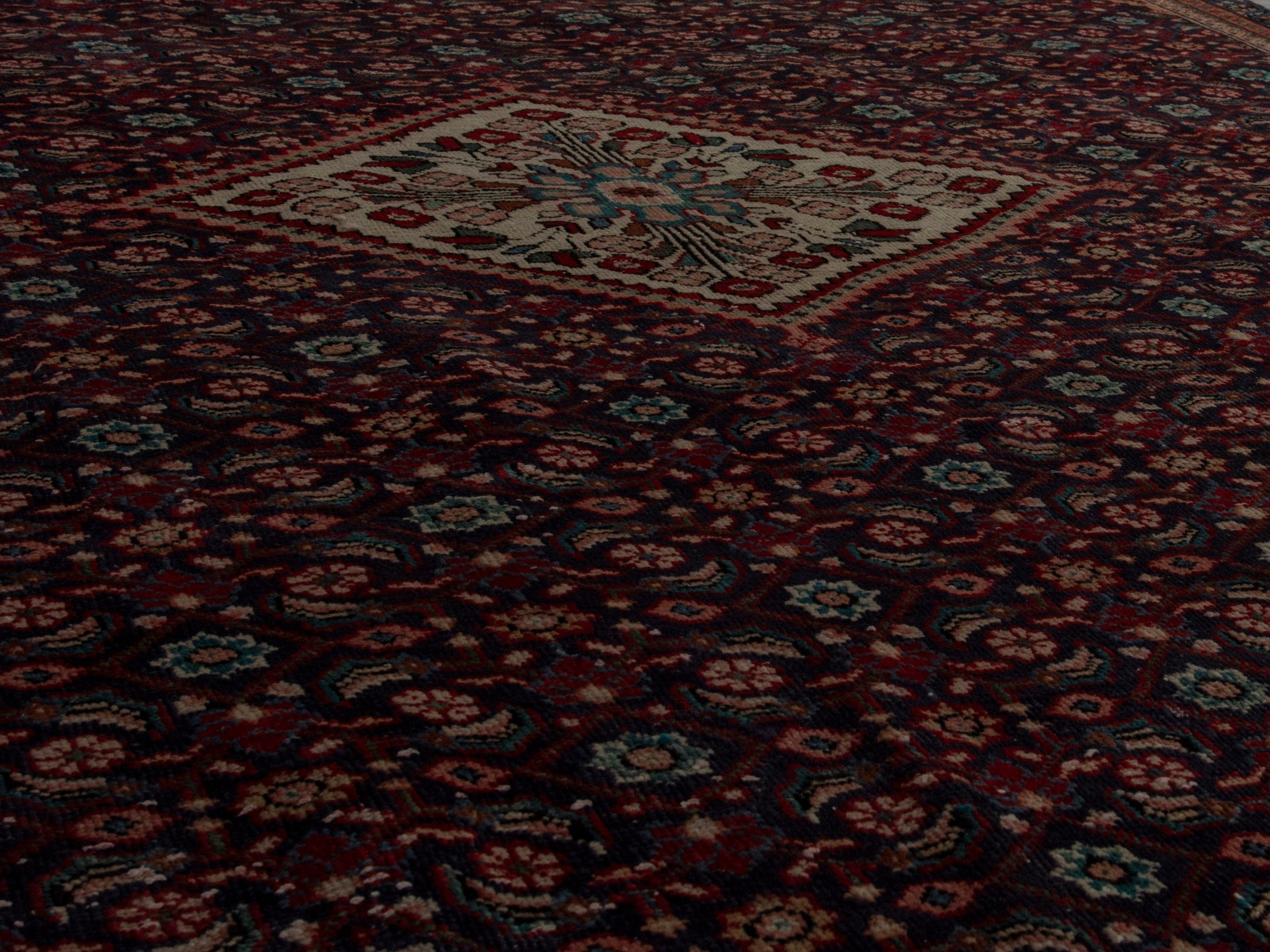 Persian Mahal oversized rug in burgundy and cream, view 10 of 18