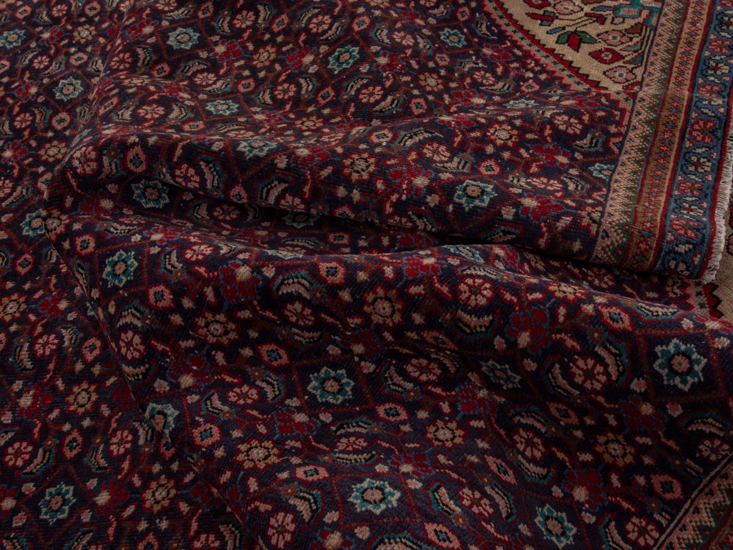 Persian Mahal oversized rug in burgundy and cream, view 16 of 18