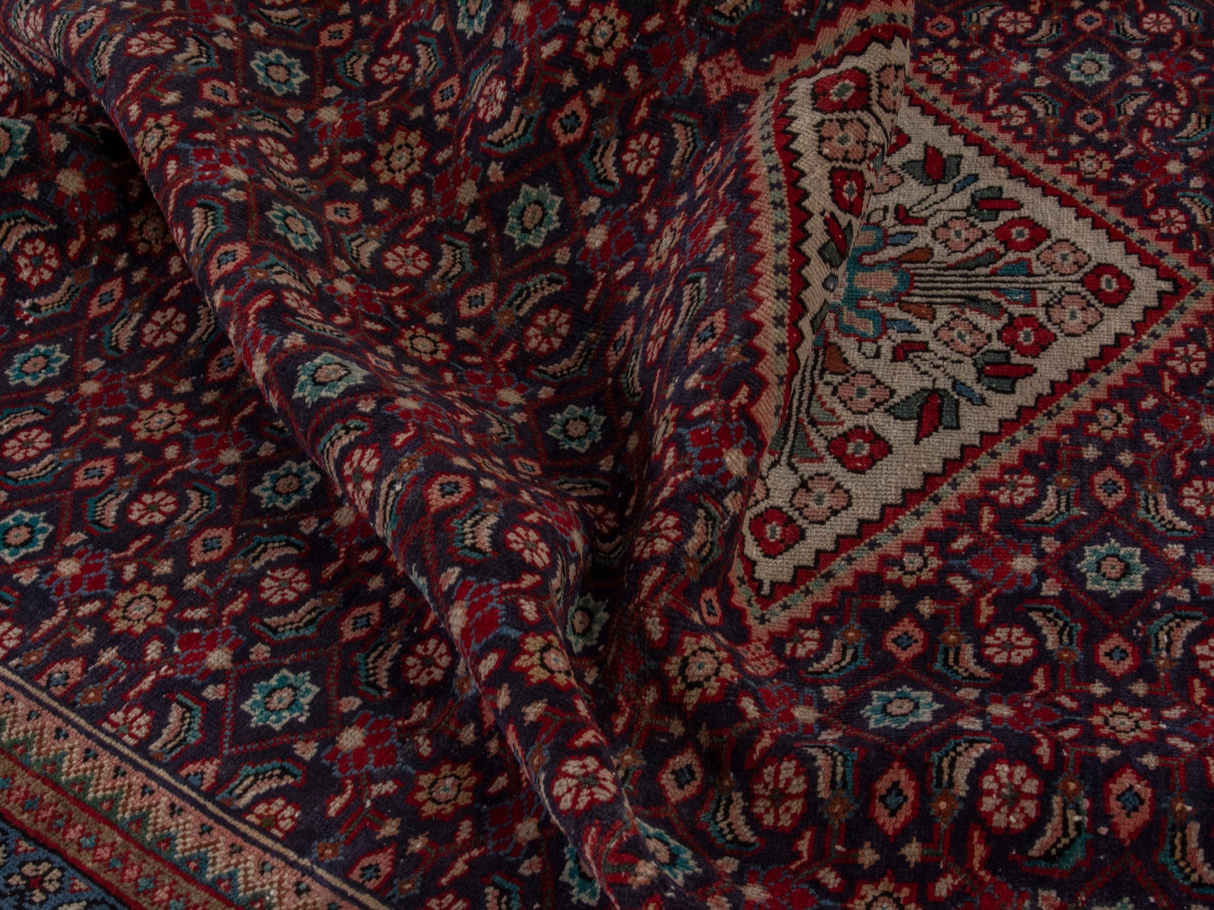 Persian Mahal oversized rug in burgundy and cream, view 17 of 18