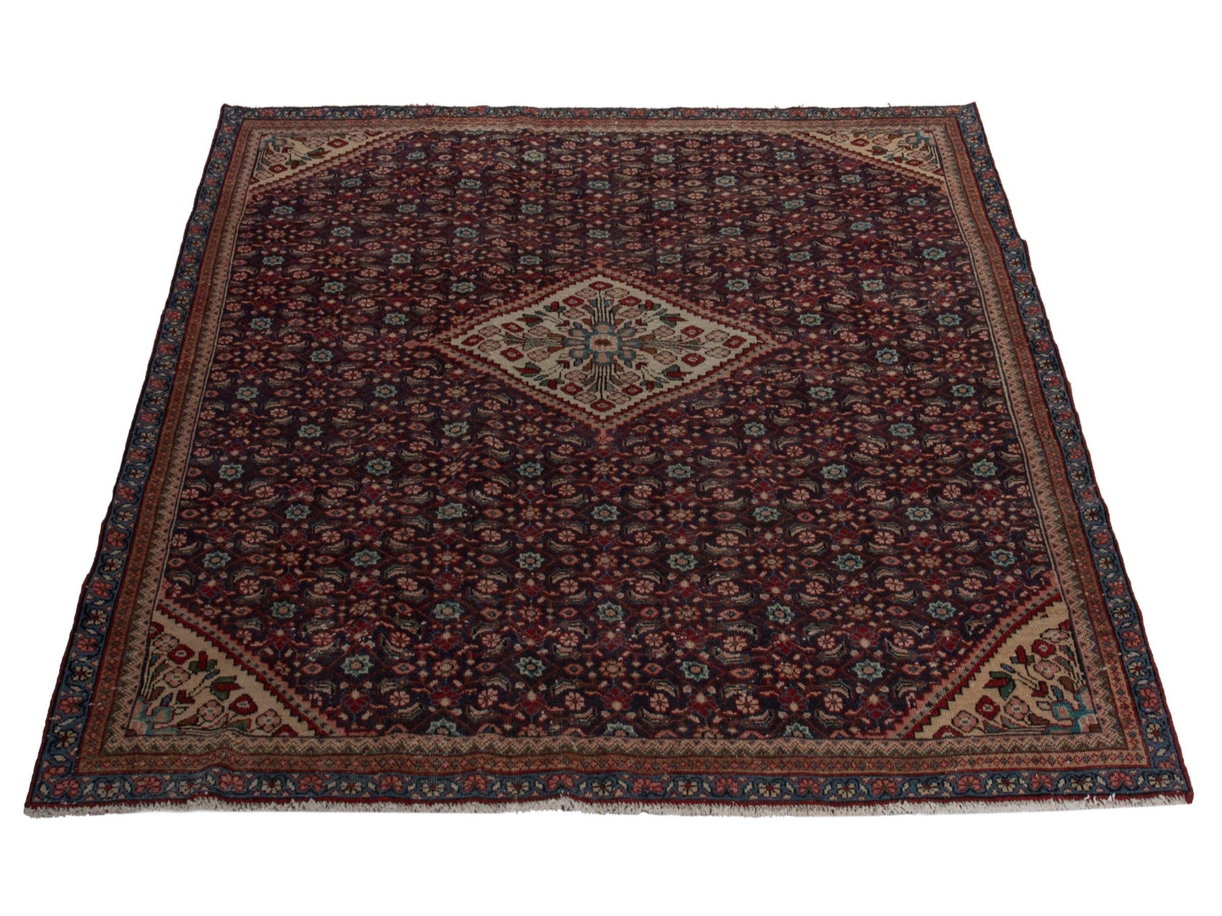 Persian Mahal oversized rug in burgundy and cream, view 2 of 18