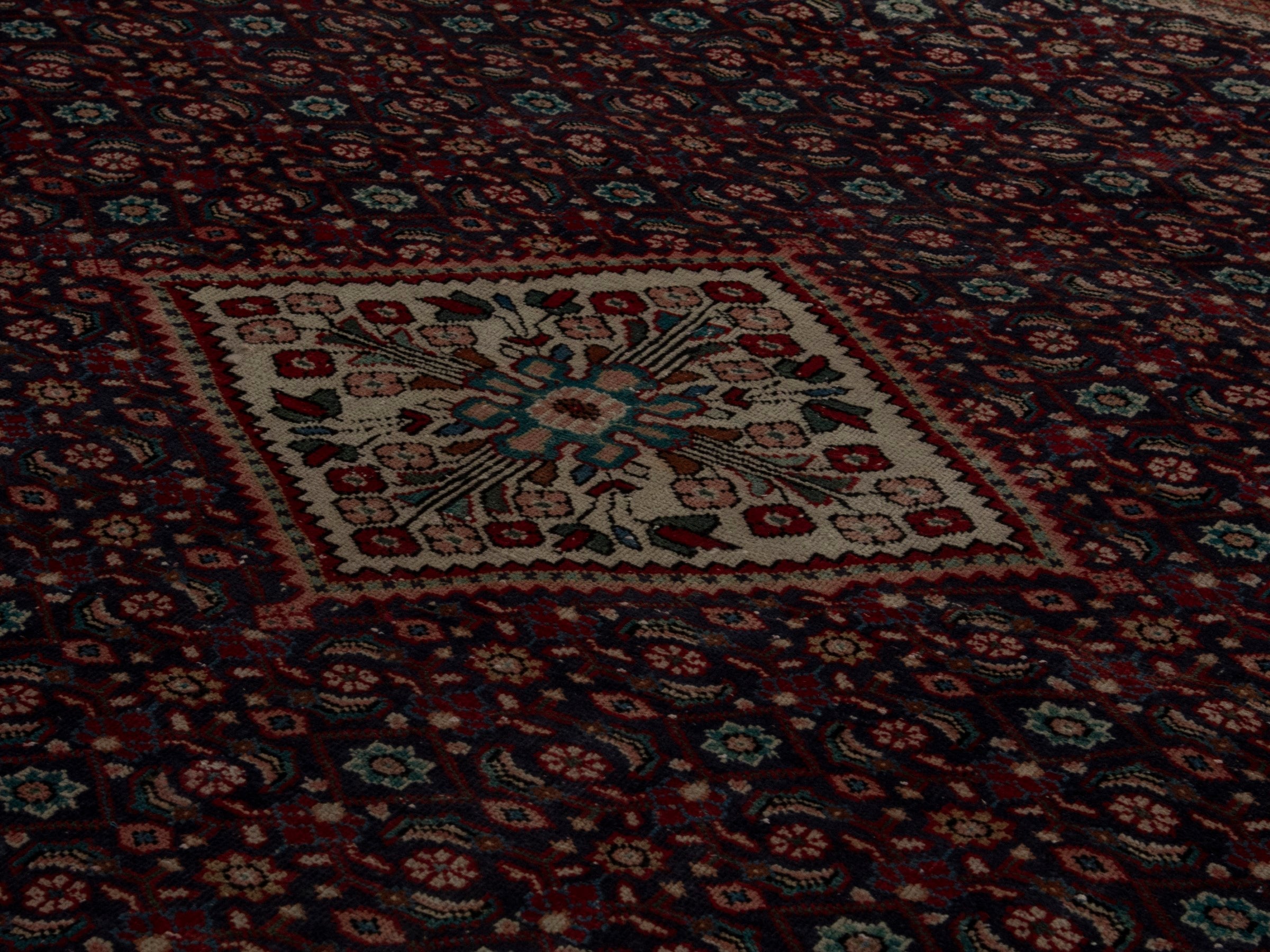 Persian Mahal oversized rug in burgundy and cream, view 9 of 18